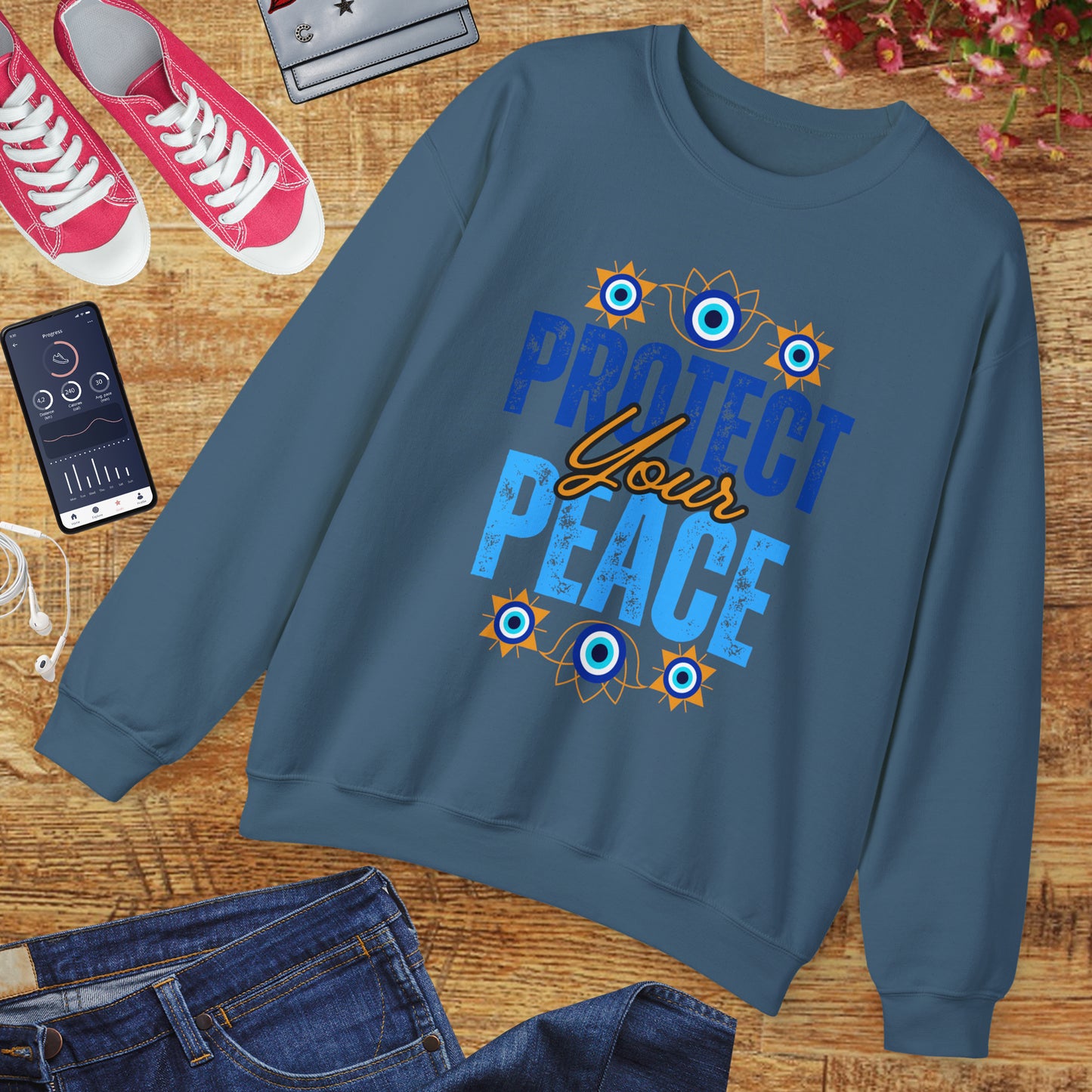 🧿Sacred Guard - Protect Your Peace Crewneck Sweatshirt