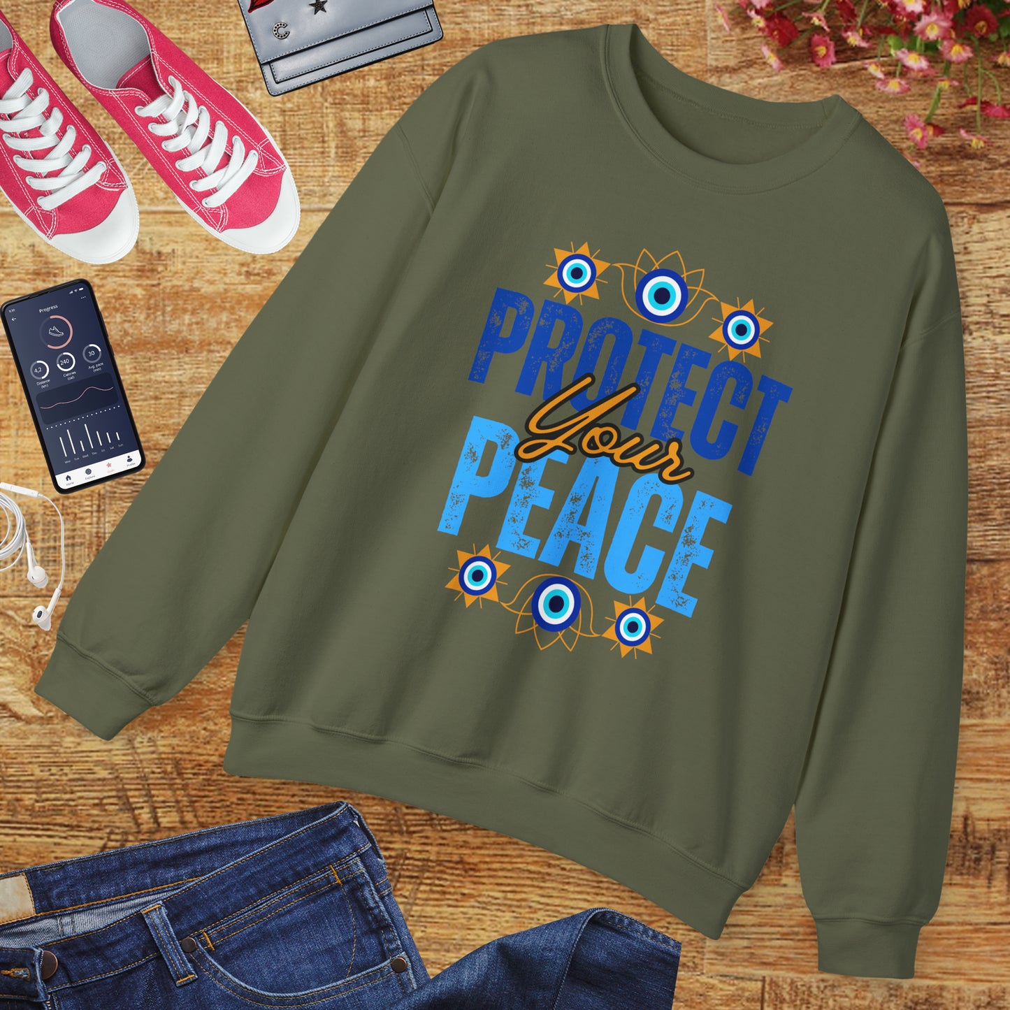 🧿Sacred Guard - Protect Your Peace Crewneck Sweatshirt