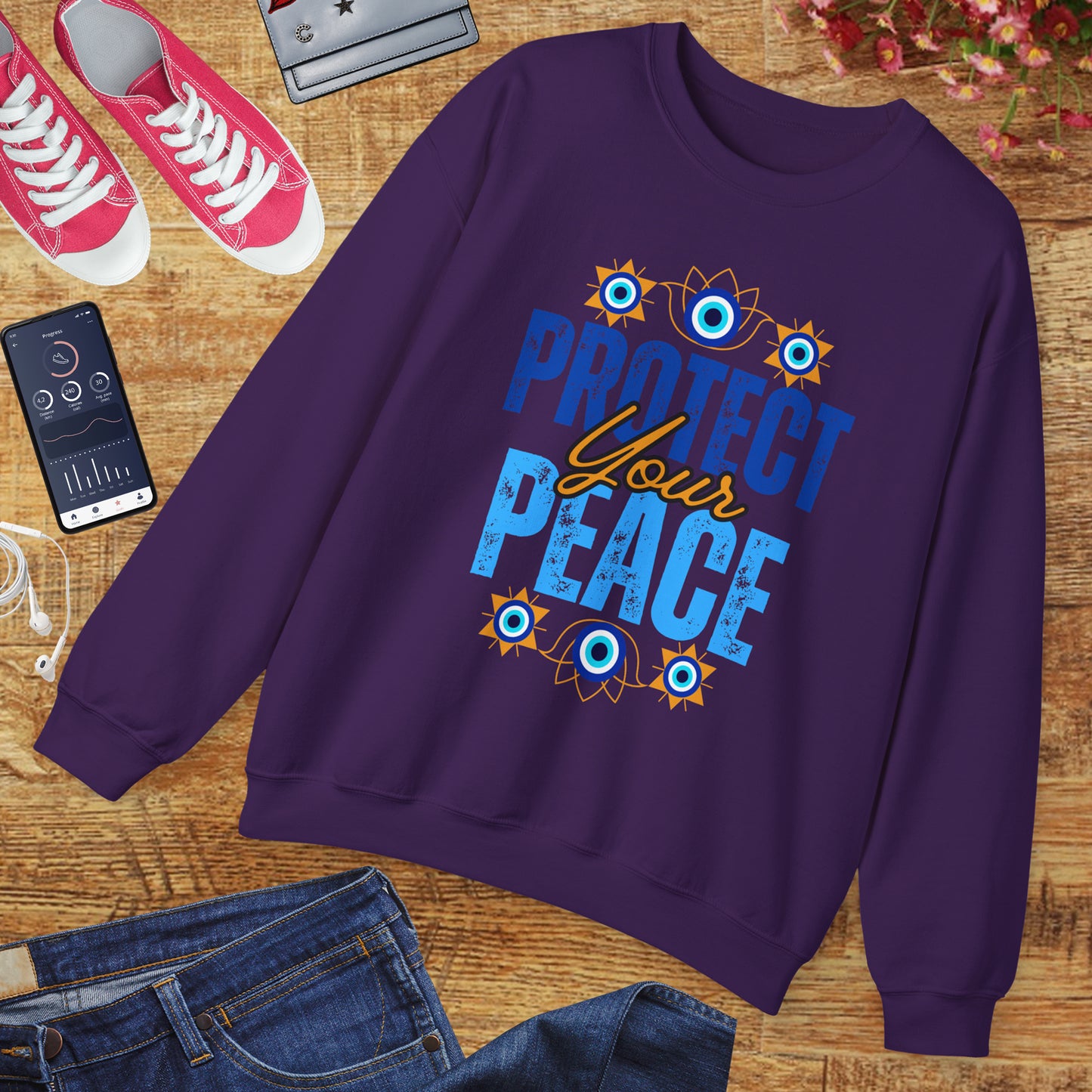 🧿Sacred Guard - Protect Your Peace Crewneck Sweatshirt