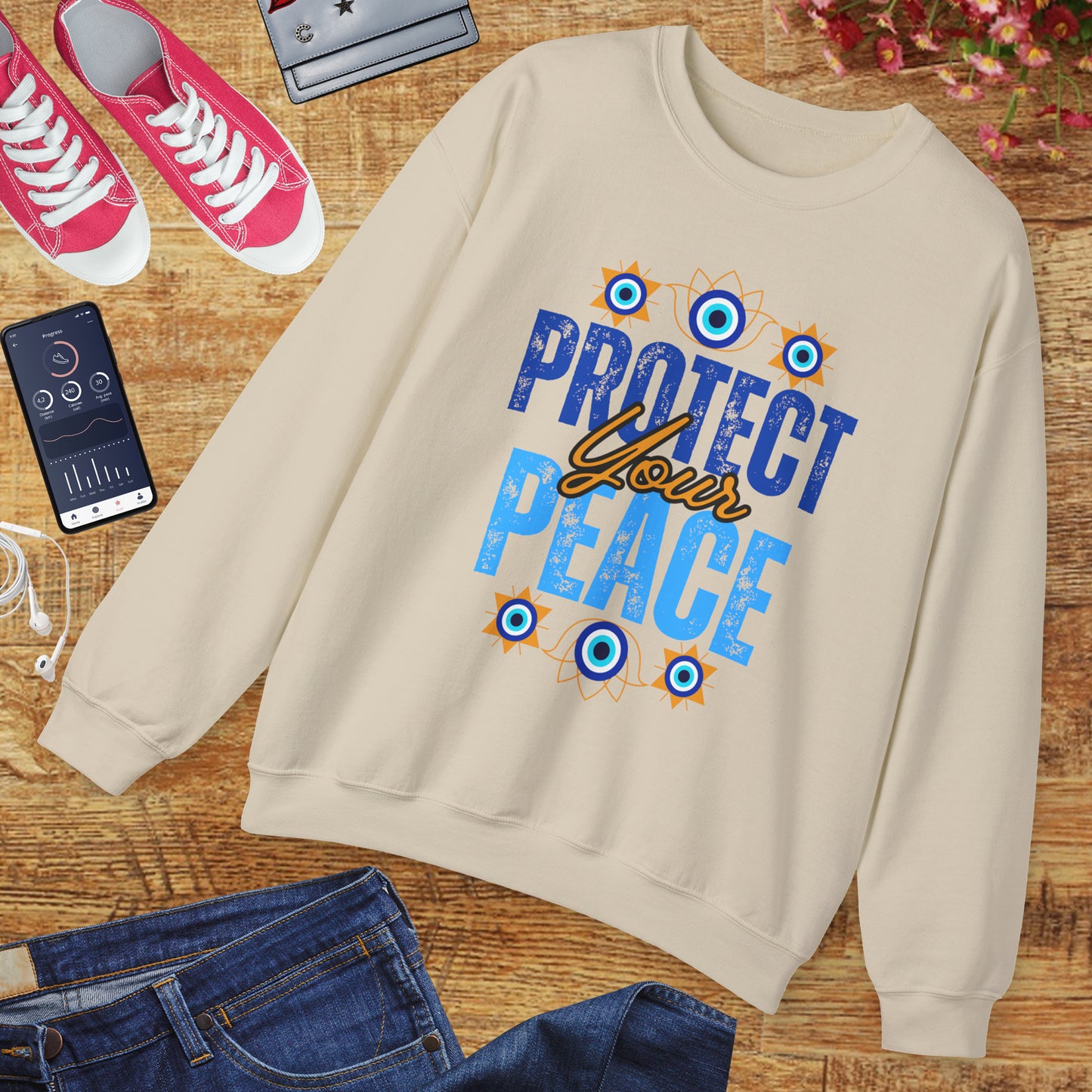 🧿Sacred Guard - Protect Your Peace Crewneck Sweatshirt