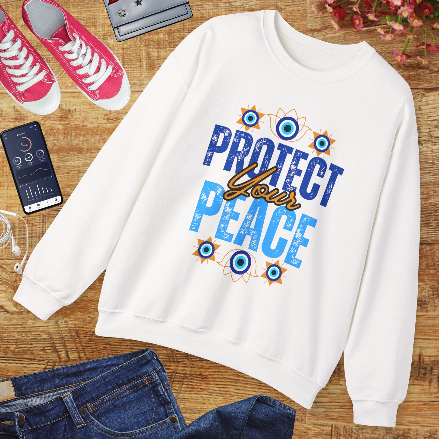 🧿Sacred Guard - Protect Your Peace Crewneck Sweatshirt
