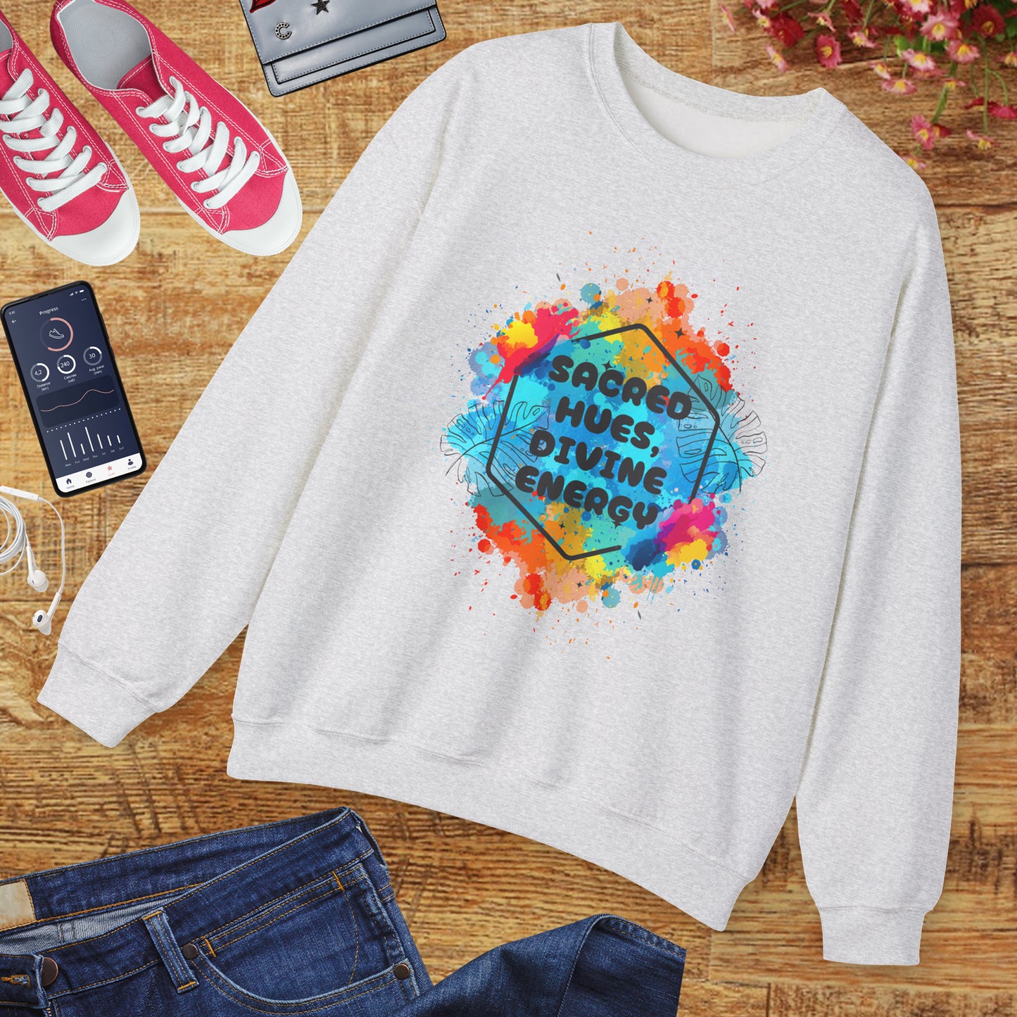 🎨Sacred Hues - Divine Energy Crewneck Sweatshirt