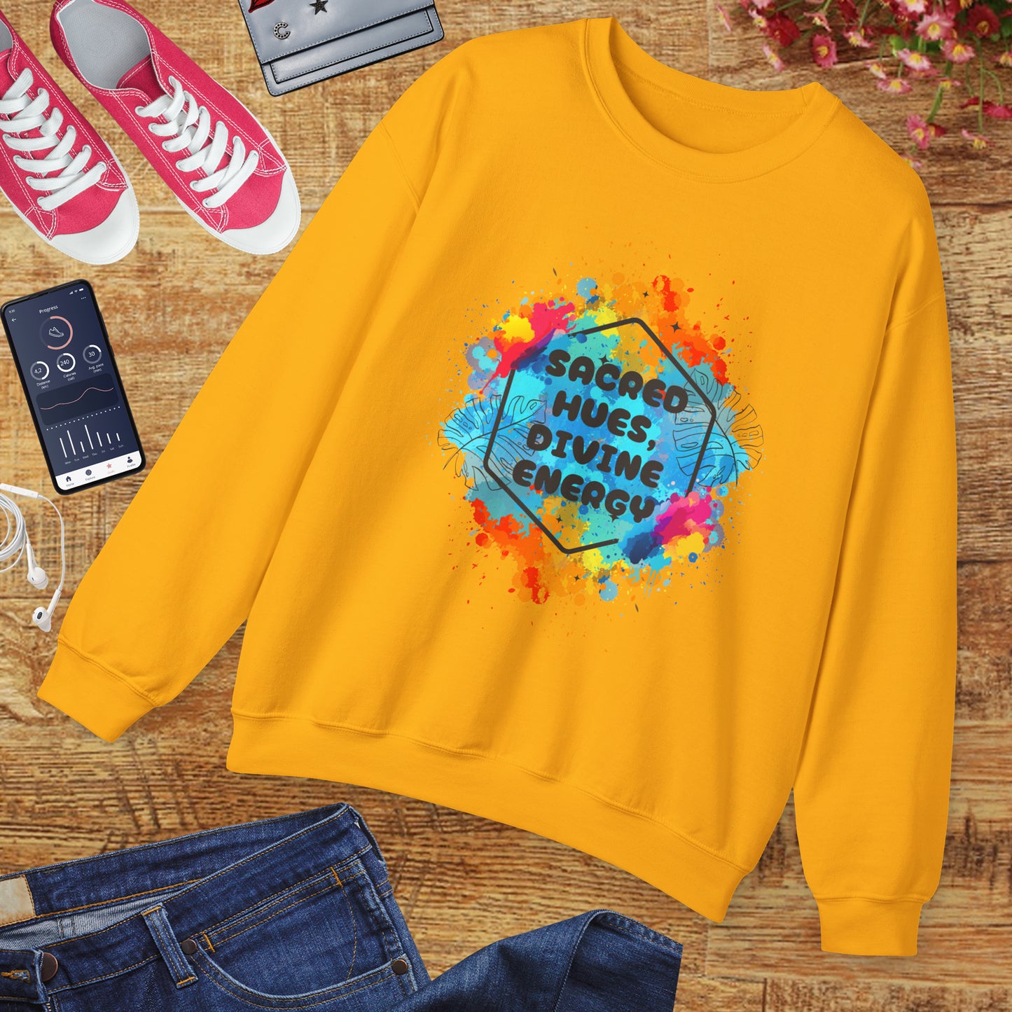 🎨Sacred Hues - Divine Energy Crewneck Sweatshirt