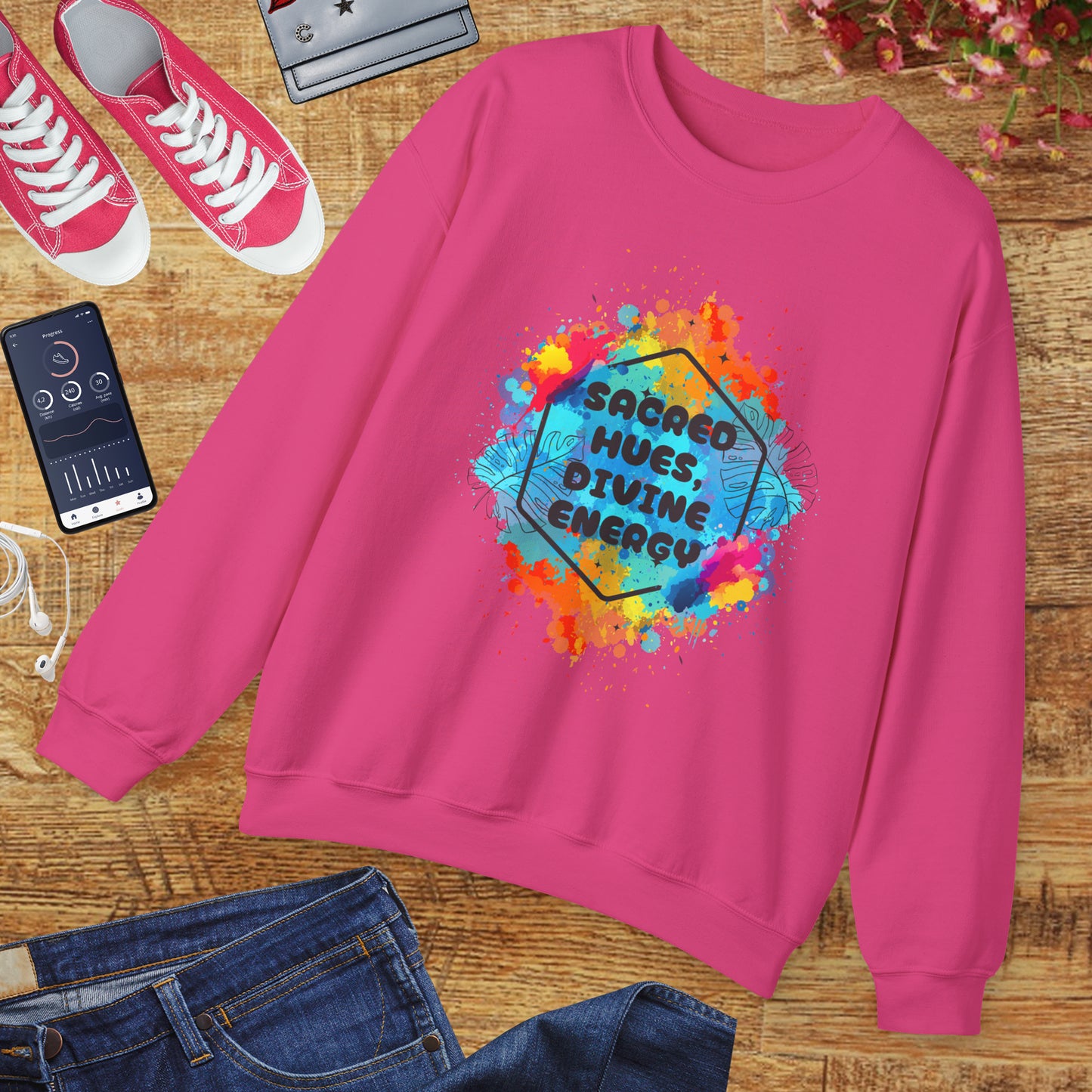🎨Sacred Hues - Divine Energy Crewneck Sweatshirt