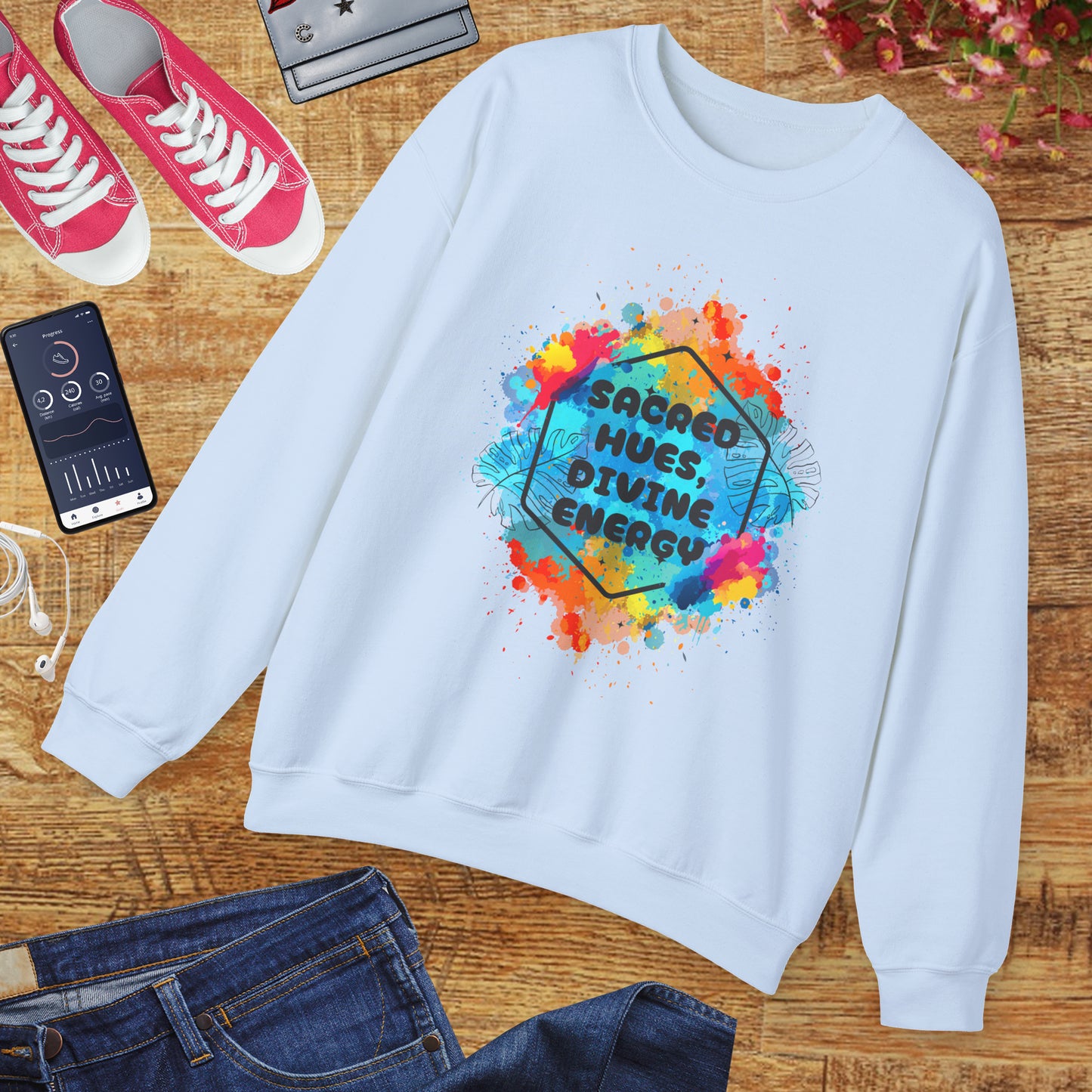 🎨Sacred Hues - Divine Energy Crewneck Sweatshirt