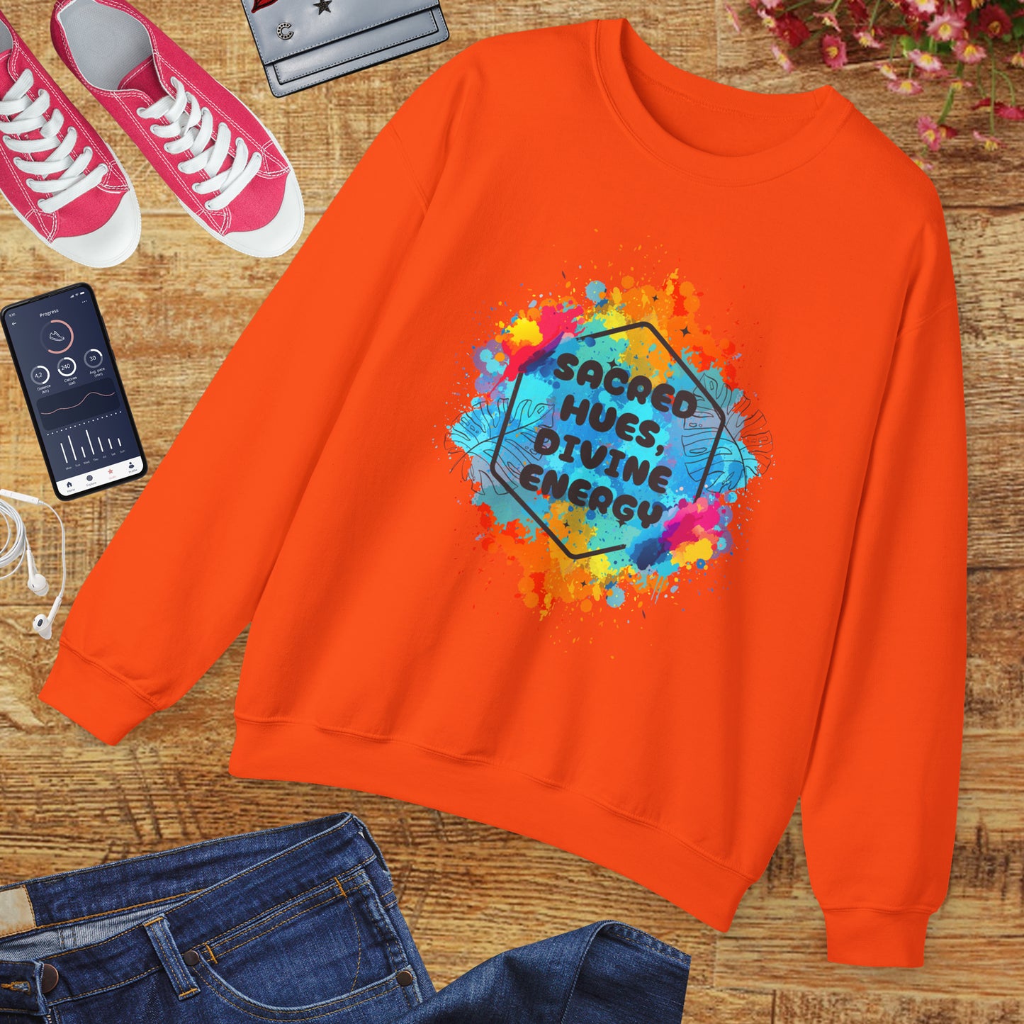 🎨Sacred Hues - Divine Energy Crewneck Sweatshirt