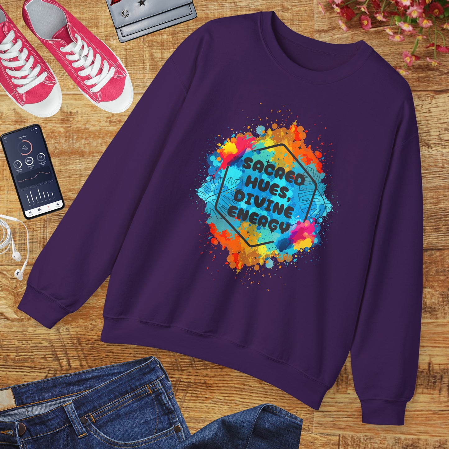 🎨Sacred Hues - Divine Energy Crewneck Sweatshirt