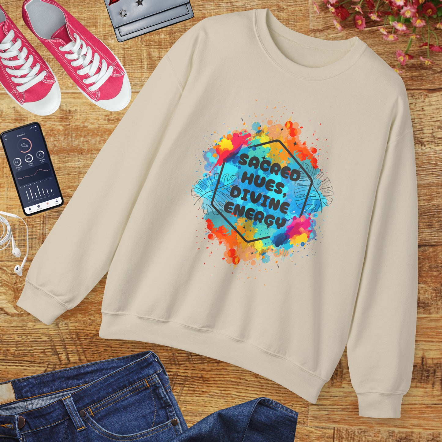 🎨Sacred Hues - Divine Energy Crewneck Sweatshirt