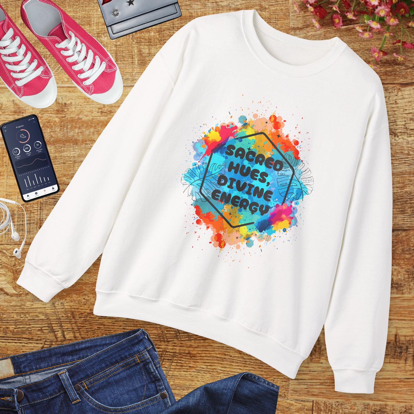 🎨Sacred Hues - Divine Energy Crewneck Sweatshirt