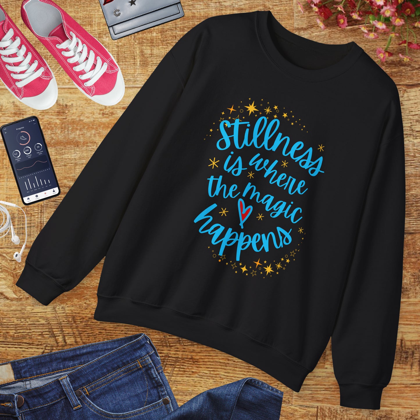 🌌The Magic of Stillness - Mindful Moments Crewneck Sweatshirt