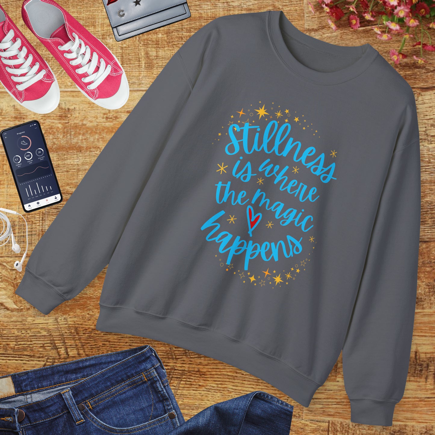 🌌The Magic of Stillness - Mindful Moments Crewneck Sweatshirt