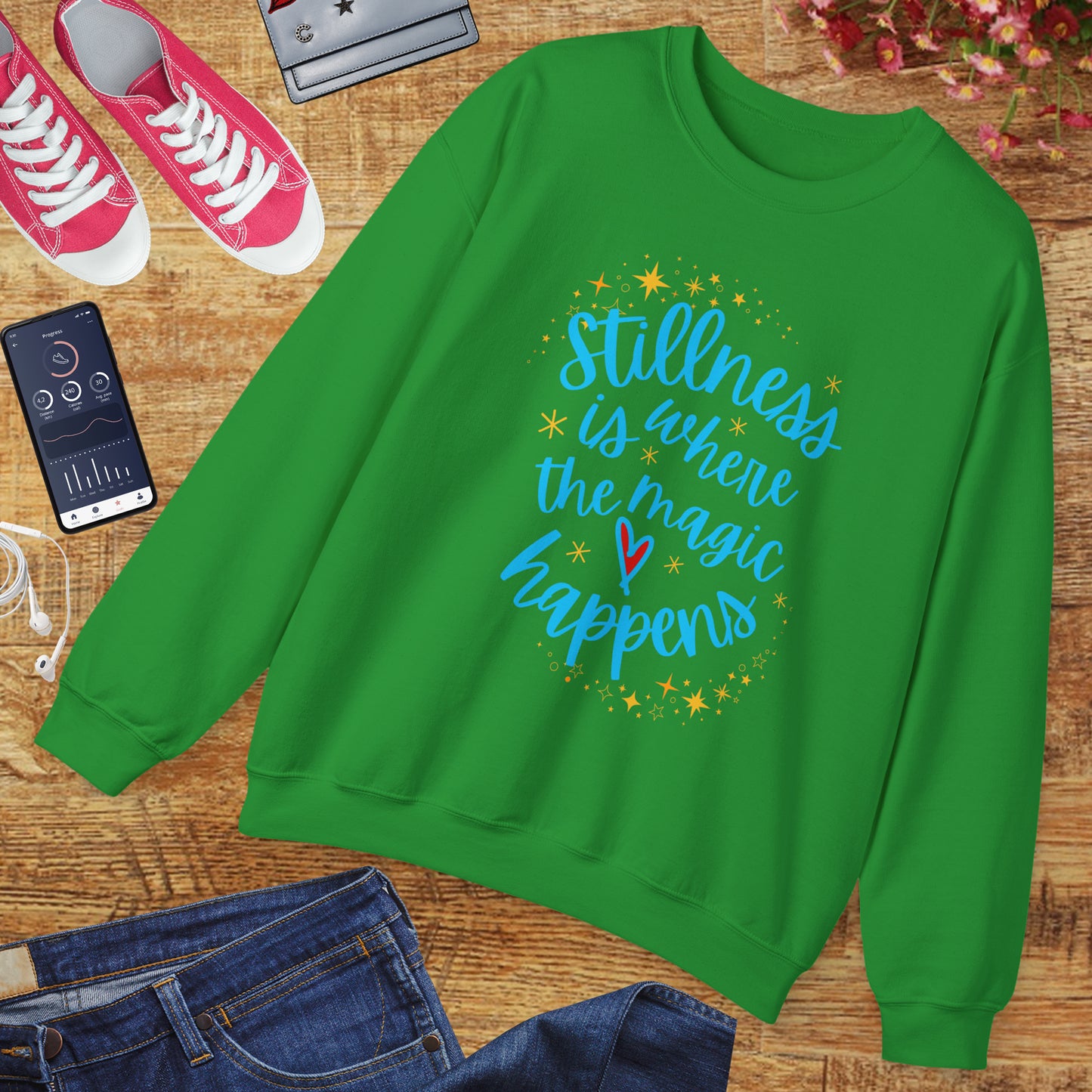 🌌The Magic of Stillness - Mindful Moments Crewneck Sweatshirt