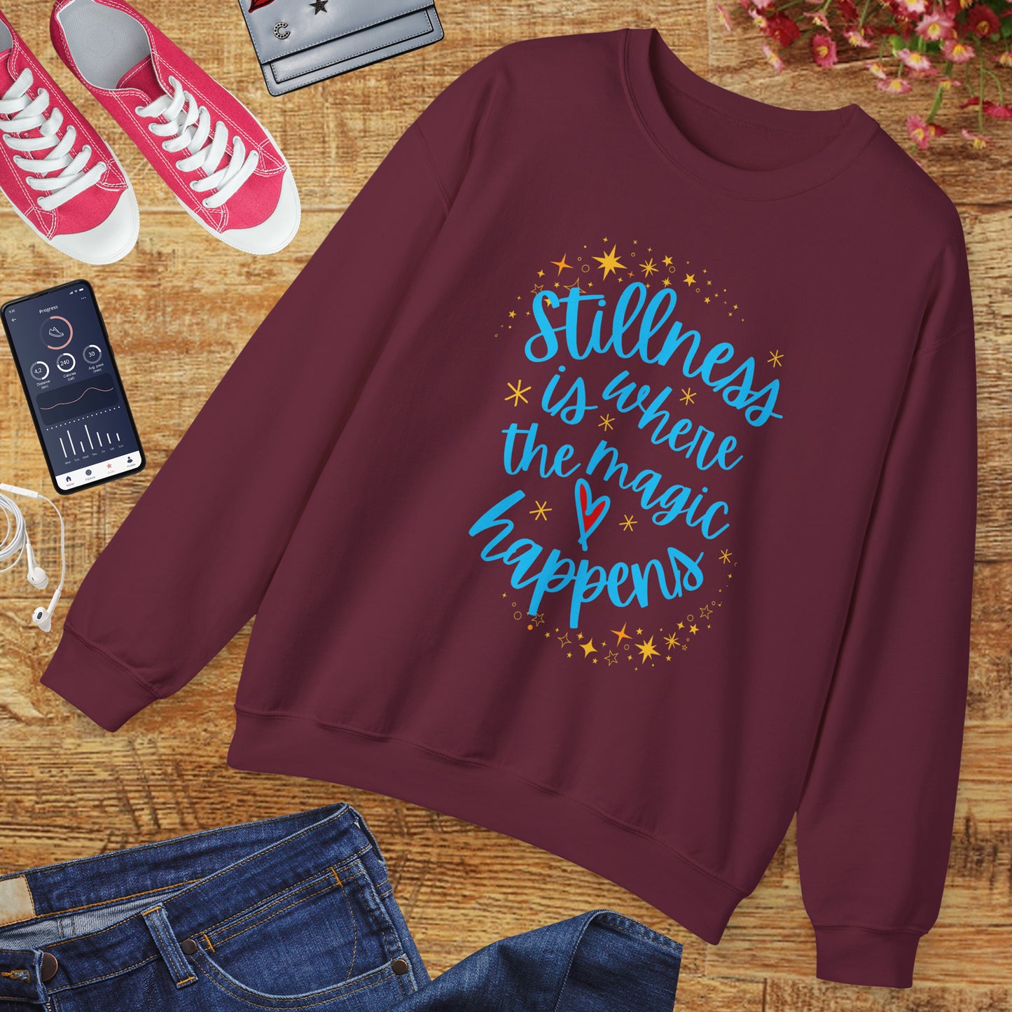 🌌The Magic of Stillness - Mindful Moments Crewneck Sweatshirt