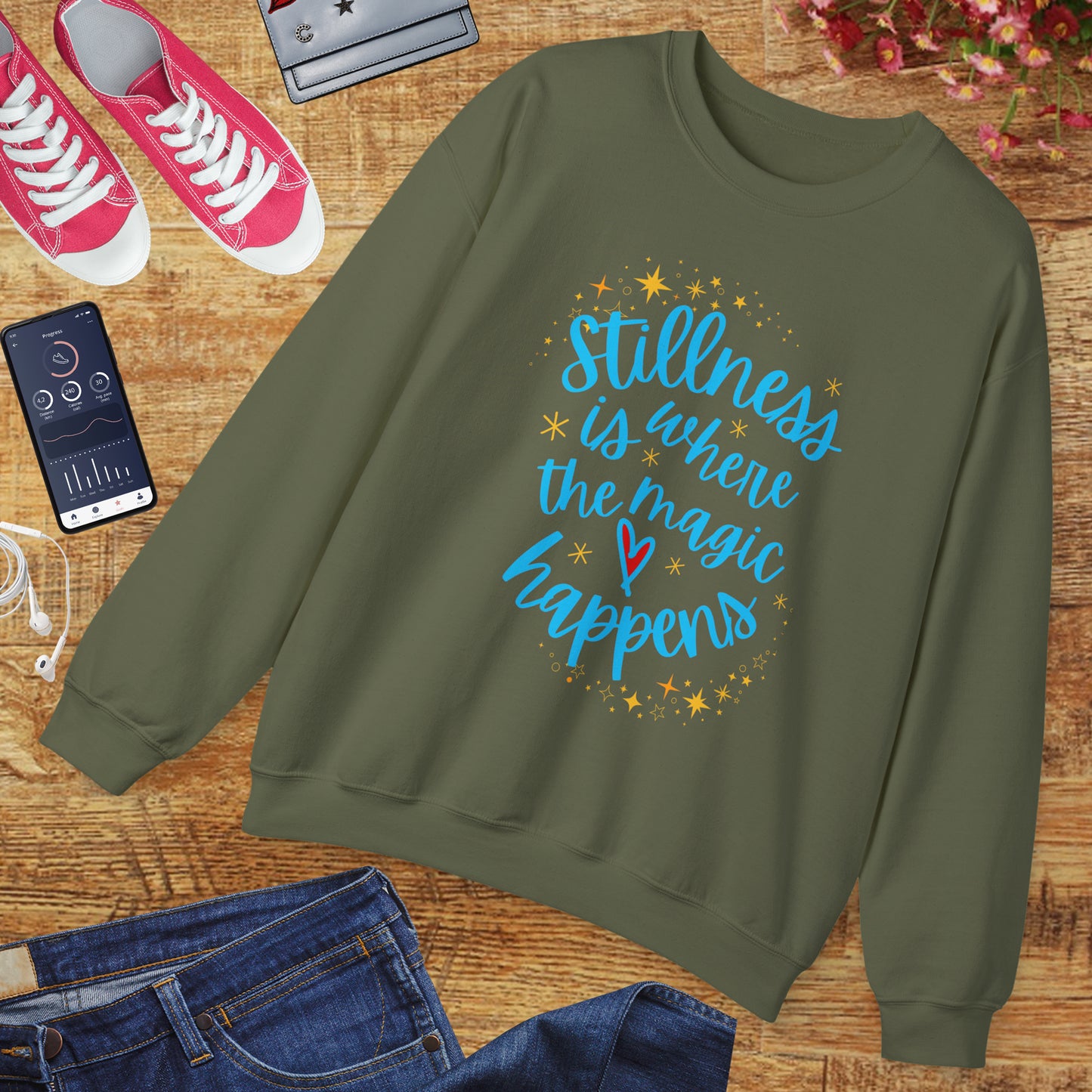 🌌The Magic of Stillness - Mindful Moments Crewneck Sweatshirt