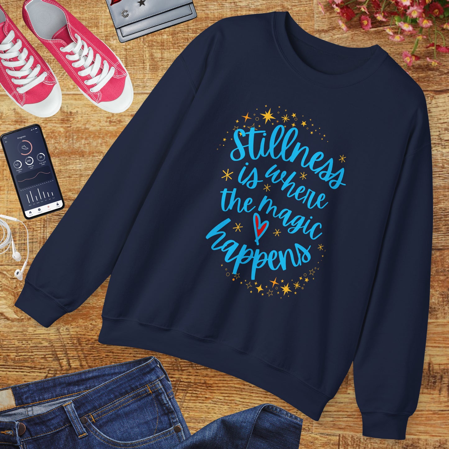 🌌The Magic of Stillness - Mindful Moments Crewneck Sweatshirt