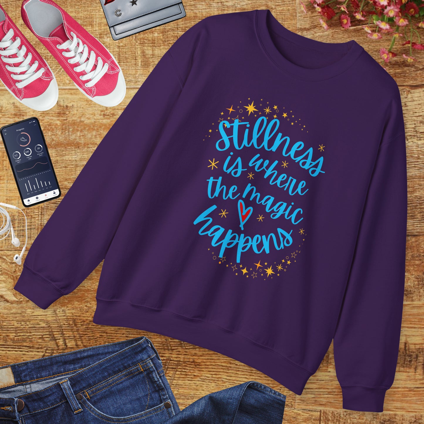 🌌The Magic of Stillness - Mindful Moments Crewneck Sweatshirt