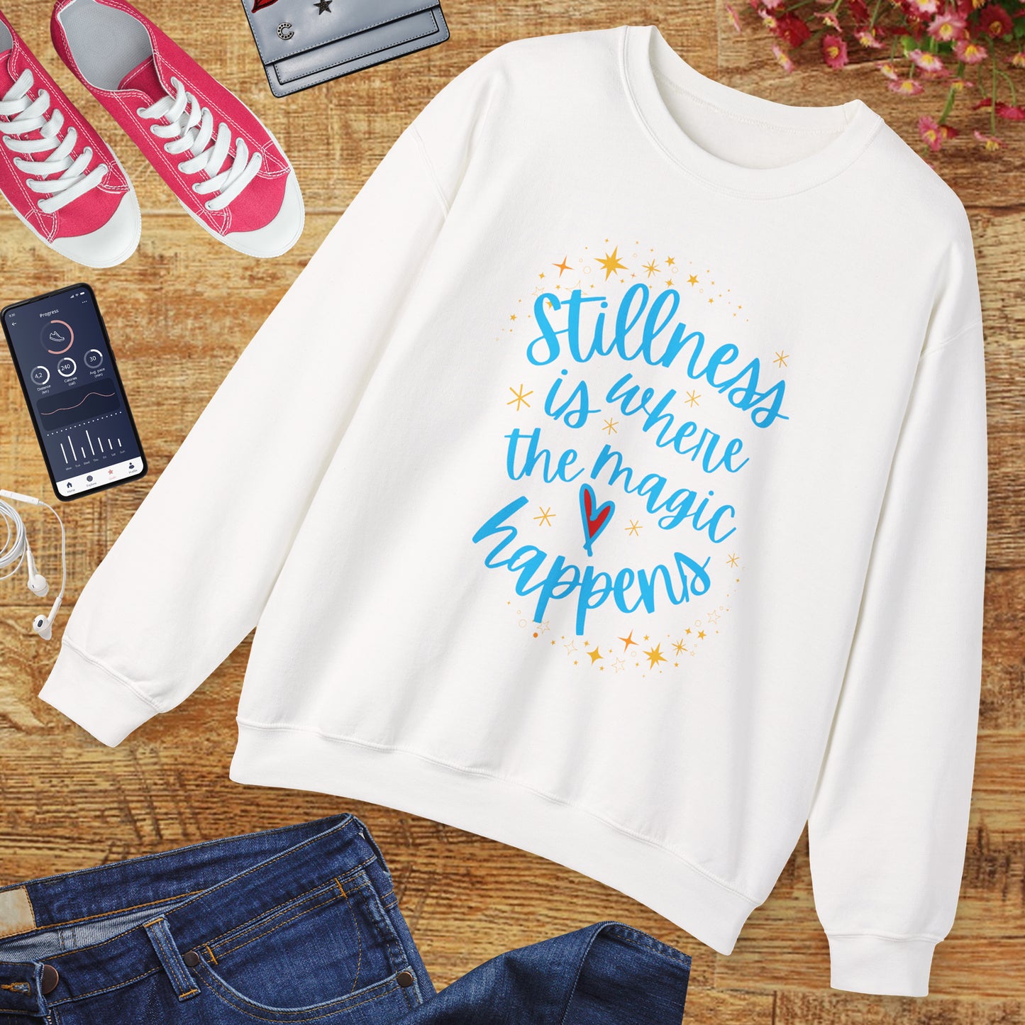 🌌The Magic of Stillness - Mindful Moments Crewneck Sweatshirt