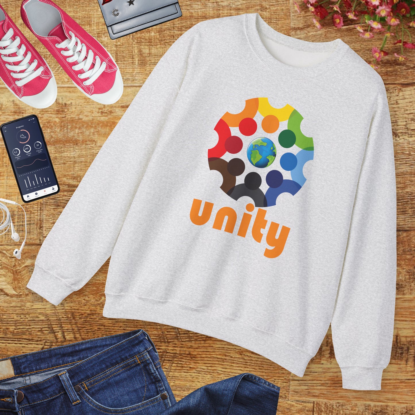🌐UNITY — One Earth. One Circle. One Heart. - Crewneck Sweatshirt