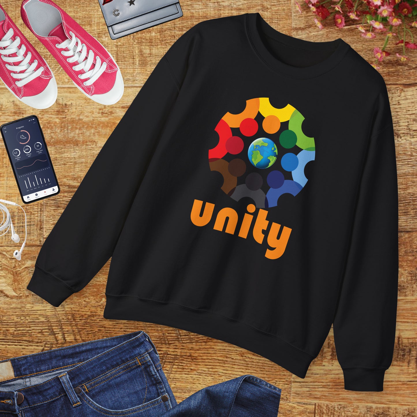 🌐UNITY — One Earth. One Circle. One Heart. - Crewneck Sweatshirt
