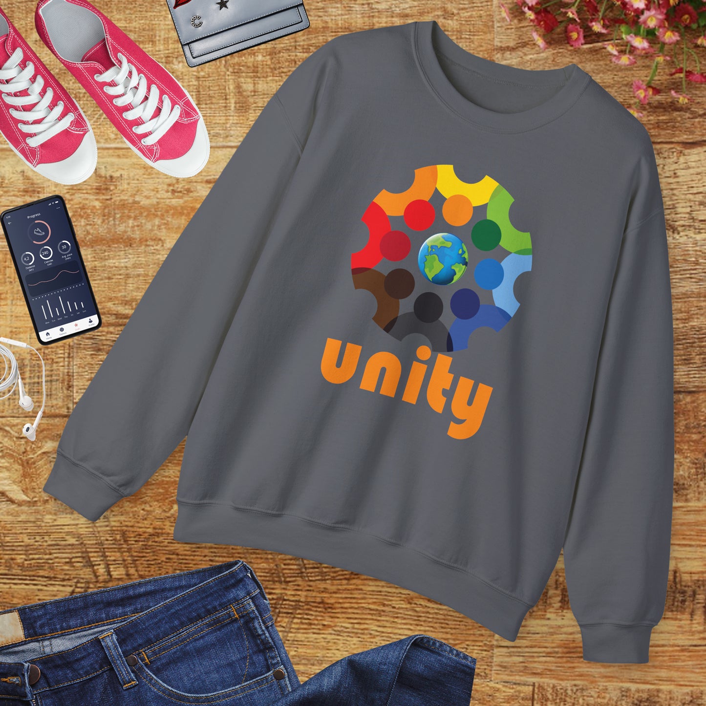 🌐UNITY — One Earth. One Circle. One Heart. - Crewneck Sweatshirt