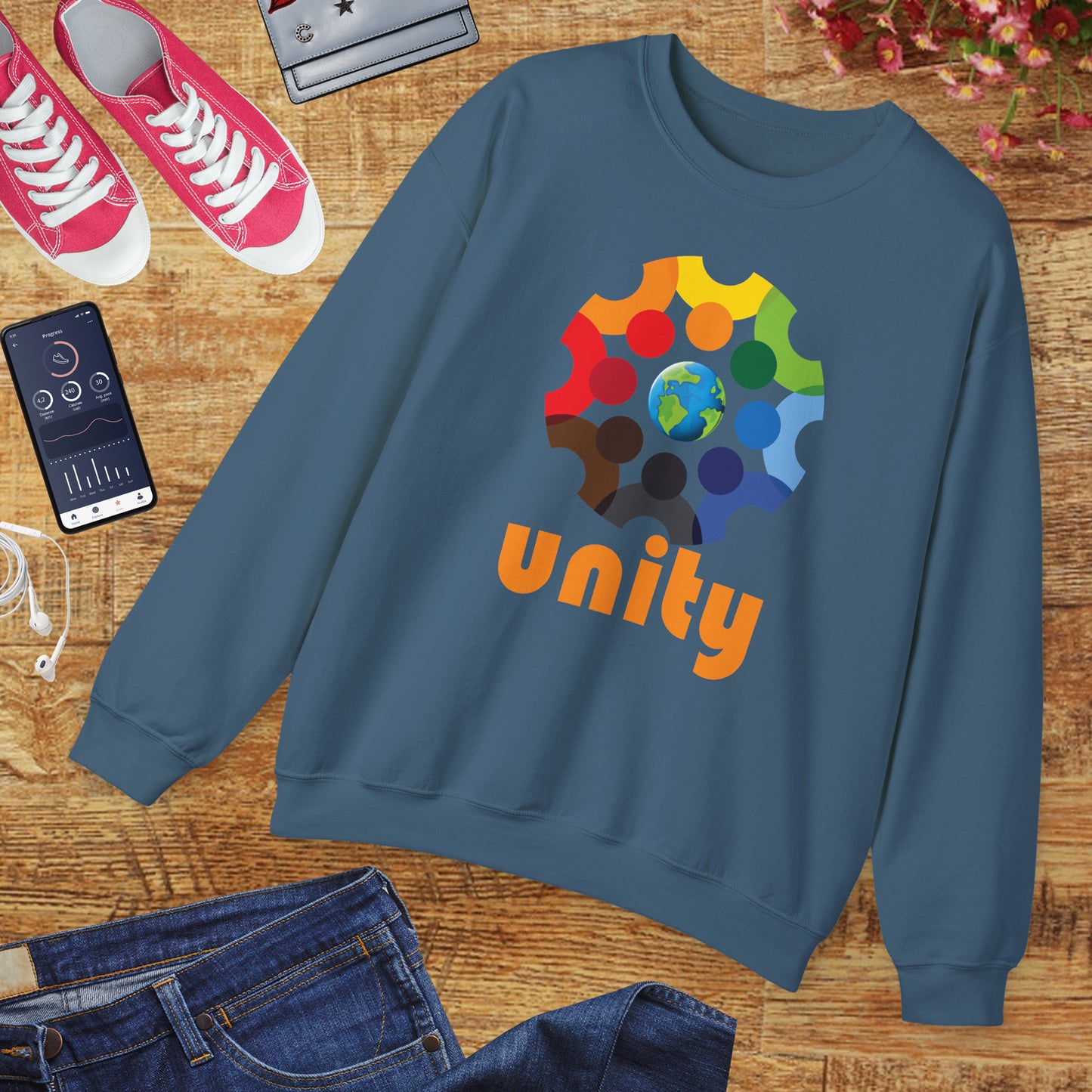 🌐UNITY — One Earth. One Circle. One Heart. - Crewneck Sweatshirt