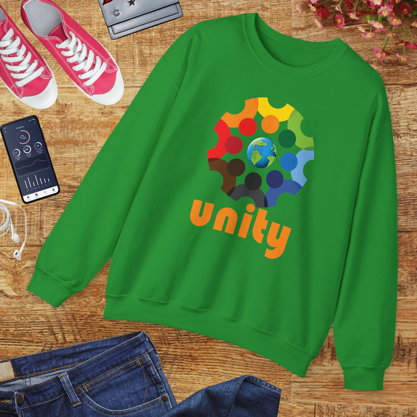 🌐UNITY — One Earth. One Circle. One Heart. - Crewneck Sweatshirt