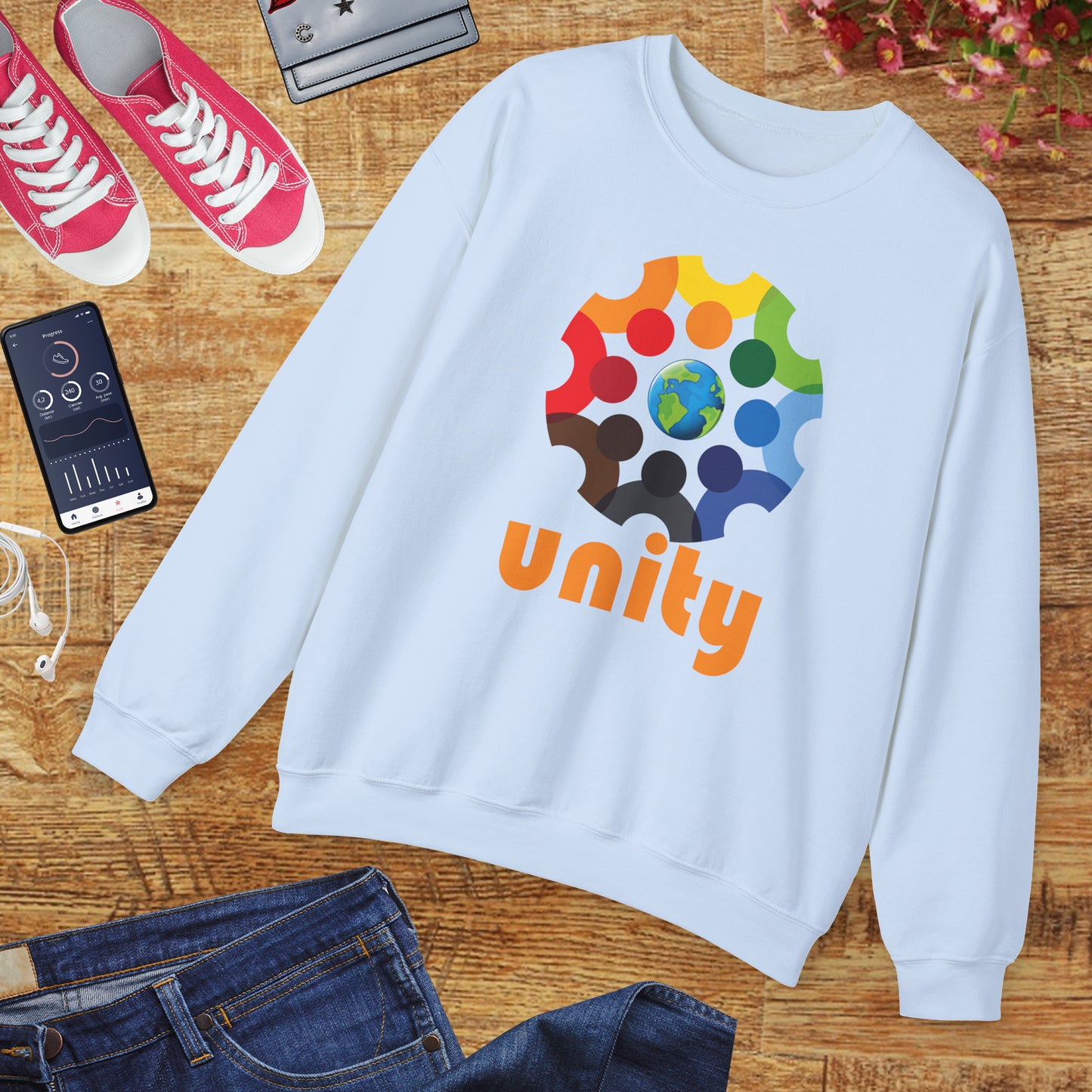 🌐UNITY — One Earth. One Circle. One Heart. - Crewneck Sweatshirt