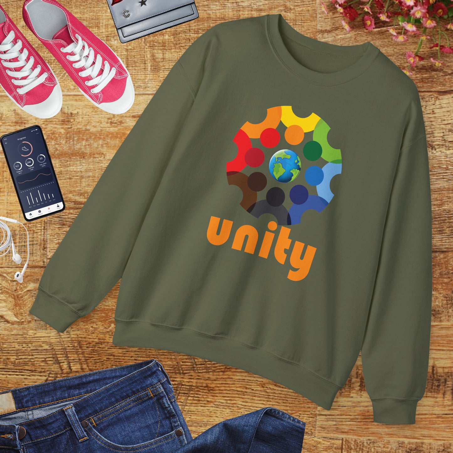 🌐UNITY — One Earth. One Circle. One Heart. - Crewneck Sweatshirt