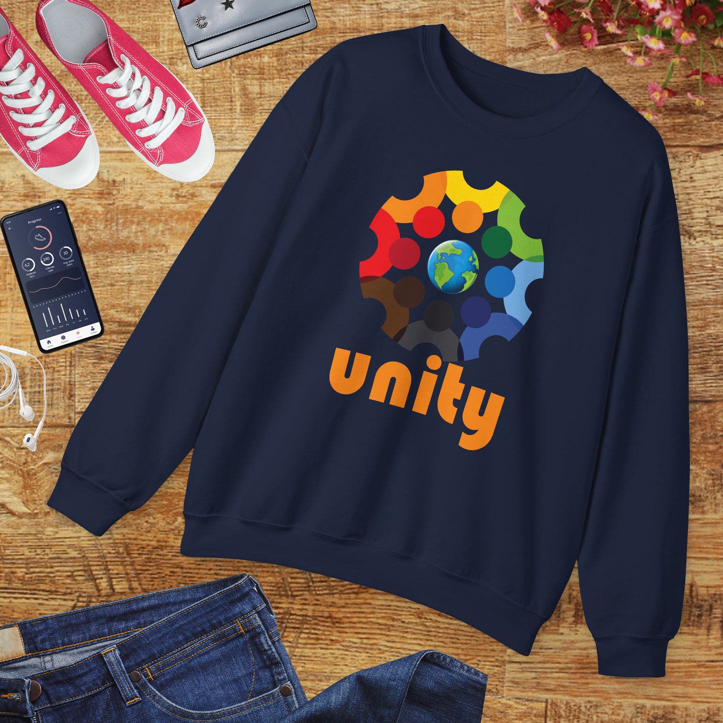 🌐UNITY — One Earth. One Circle. One Heart. - Crewneck Sweatshirt