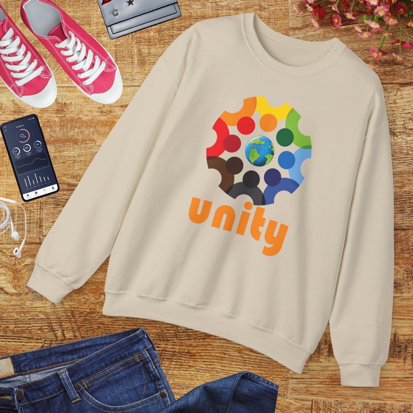 🌐UNITY — One Earth. One Circle. One Heart. - Crewneck Sweatshirt