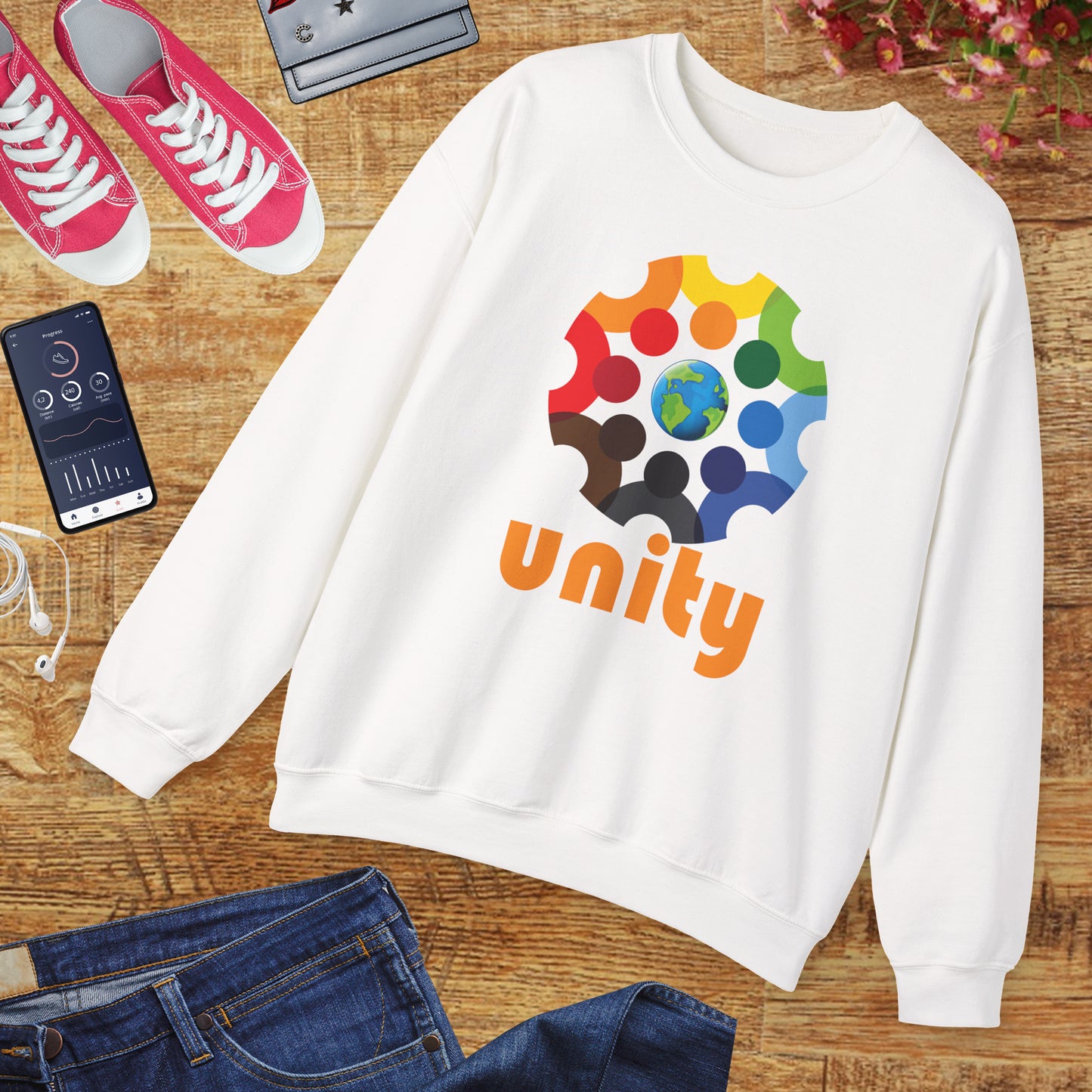 🌐UNITY — One Earth. One Circle. One Heart. - Crewneck Sweatshirt