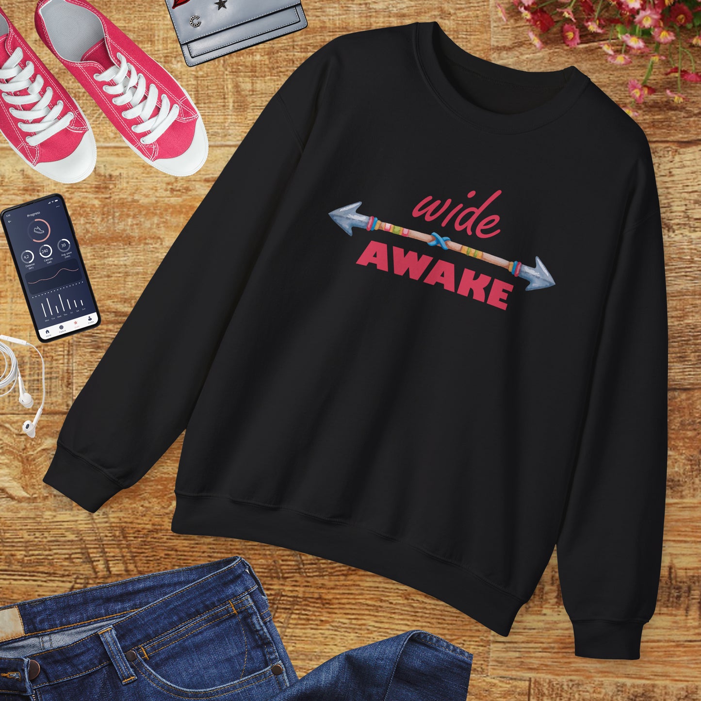 👁️🗨️Wide Awake - Aligned, Aware, Alive - Crewneck Sweatshirt