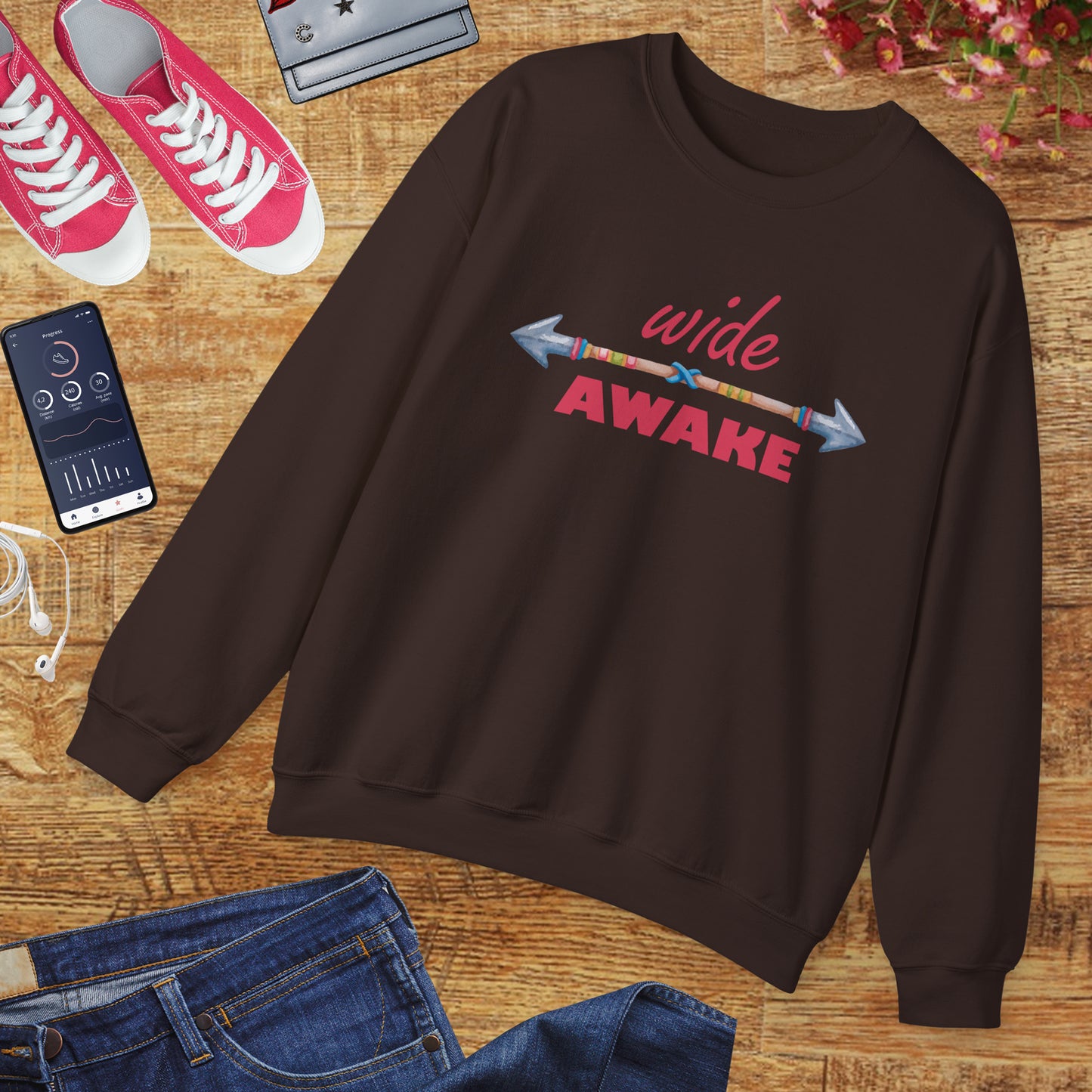 👁️🗨️Wide Awake - Aligned, Aware, Alive - Crewneck Sweatshirt
