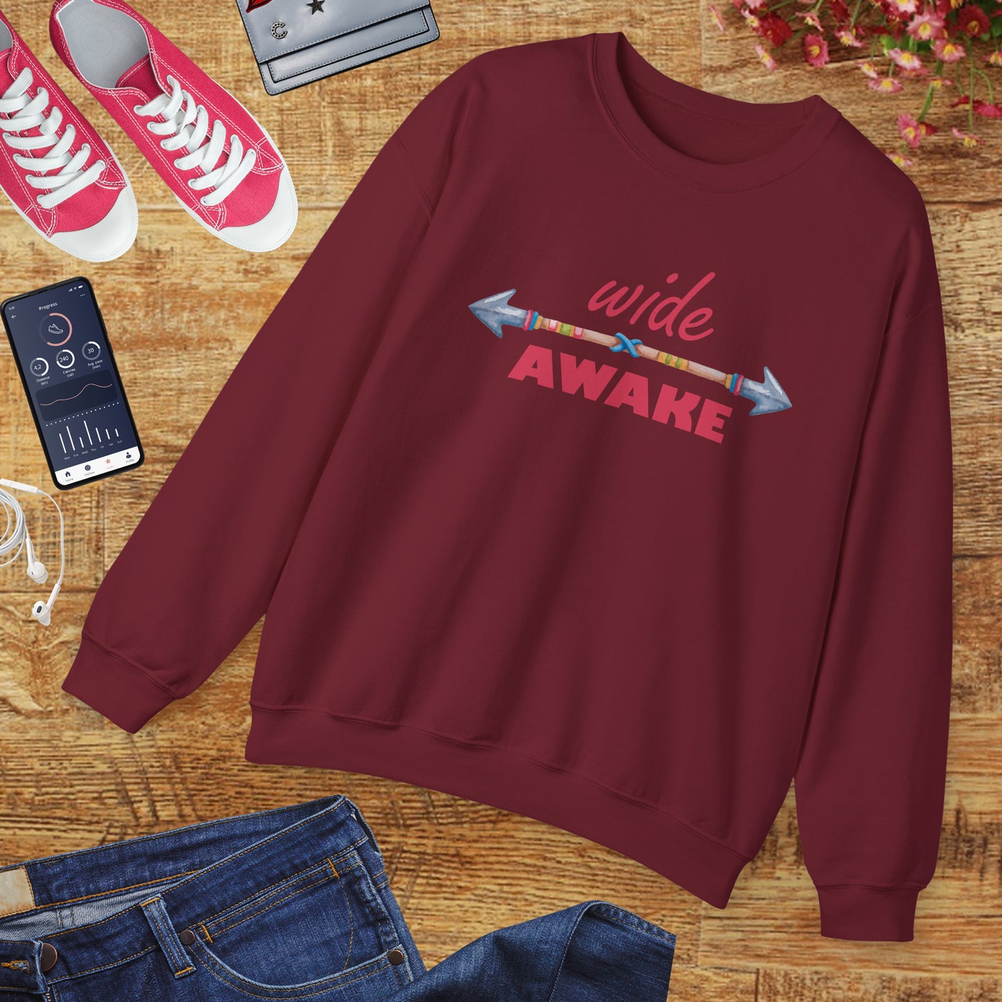 👁️🗨️Wide Awake - Aligned, Aware, Alive - Crewneck Sweatshirt