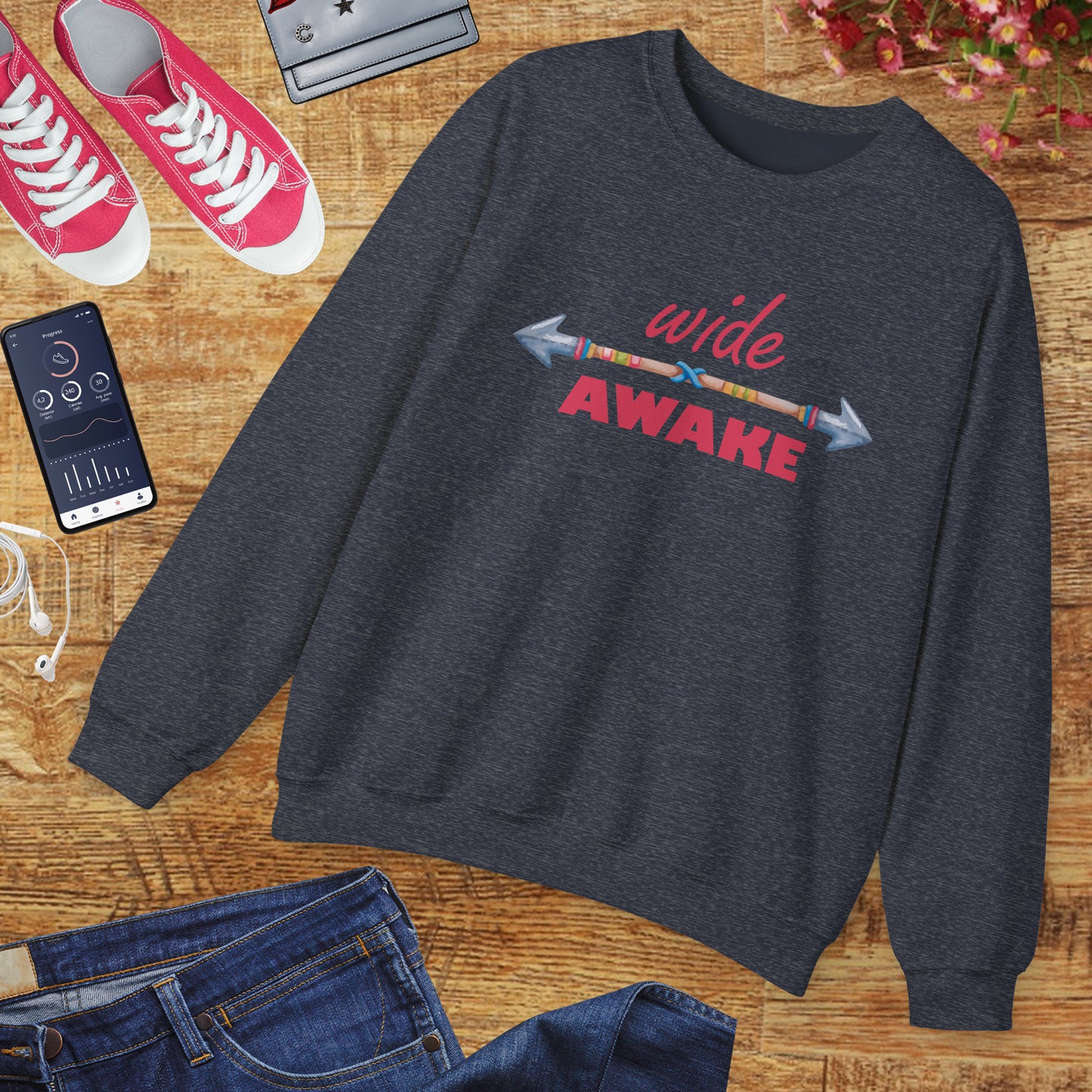 👁️🗨️Wide Awake - Aligned, Aware, Alive - Crewneck Sweatshirt