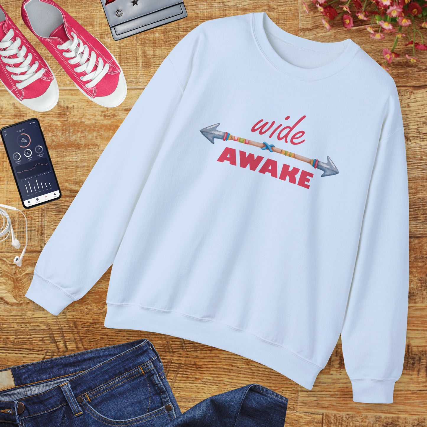 👁️🗨️Wide Awake - Aligned, Aware, Alive - Crewneck Sweatshirt
