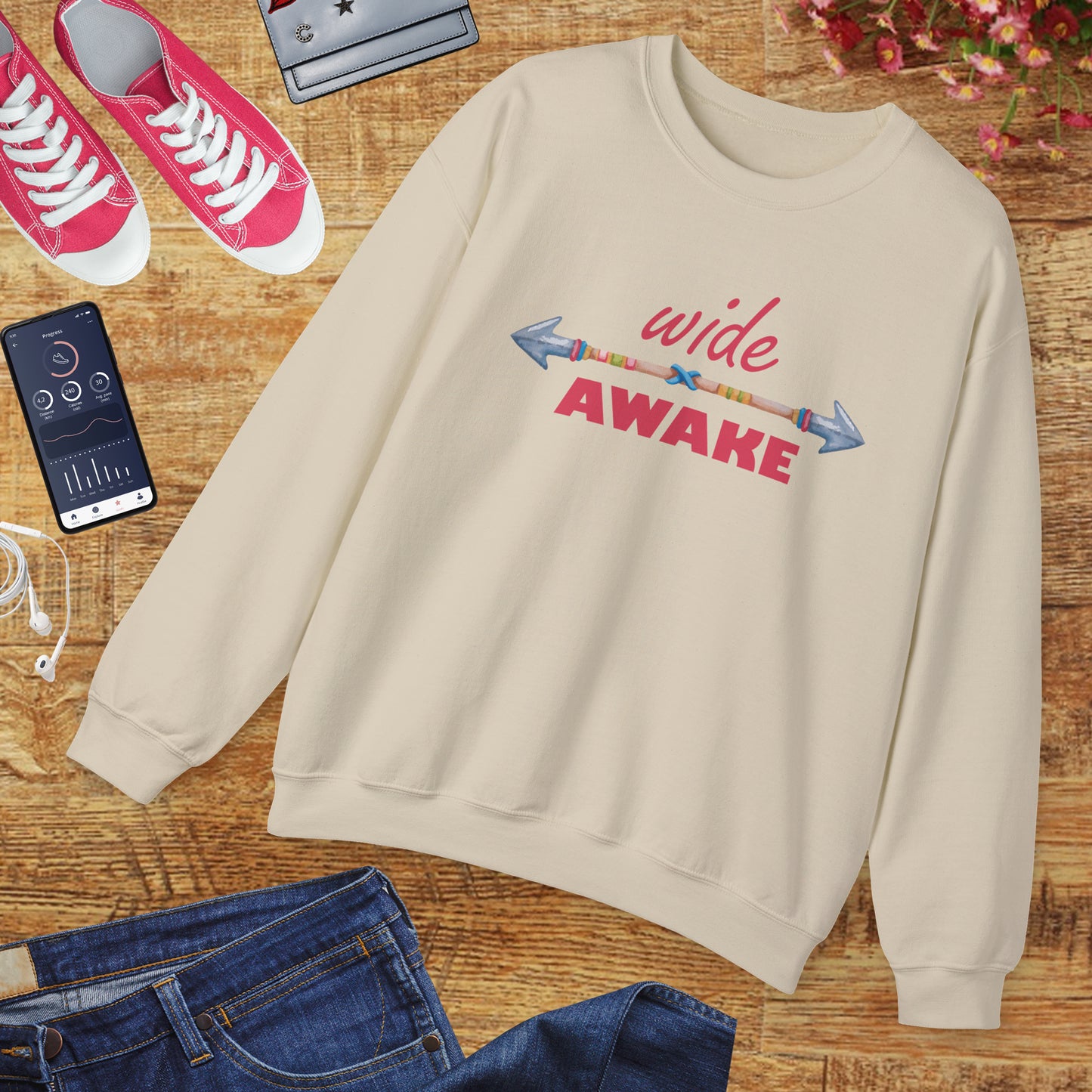 👁️🗨️Wide Awake - Aligned, Aware, Alive - Crewneck Sweatshirt