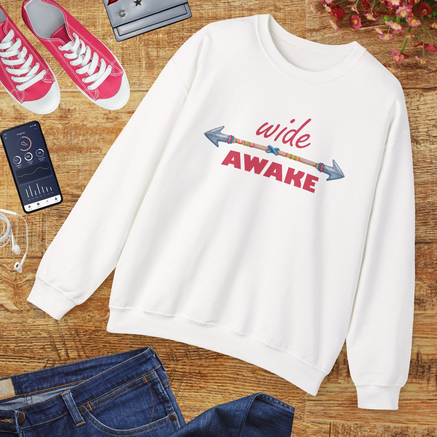👁️🗨️Wide Awake - Aligned, Aware, Alive - Crewneck Sweatshirt
