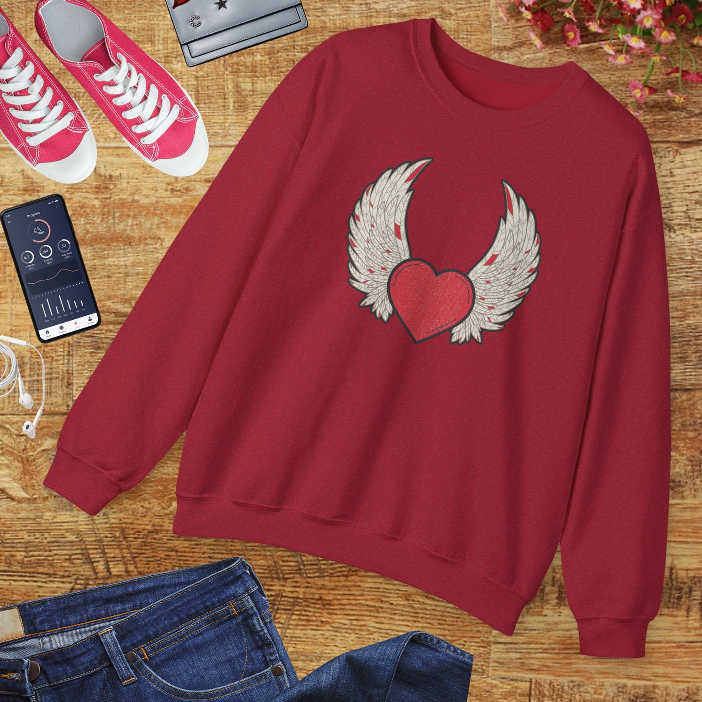 ❤️🔥When the Heart Aligns, It Takes Wings Crewneck Sweatshirt