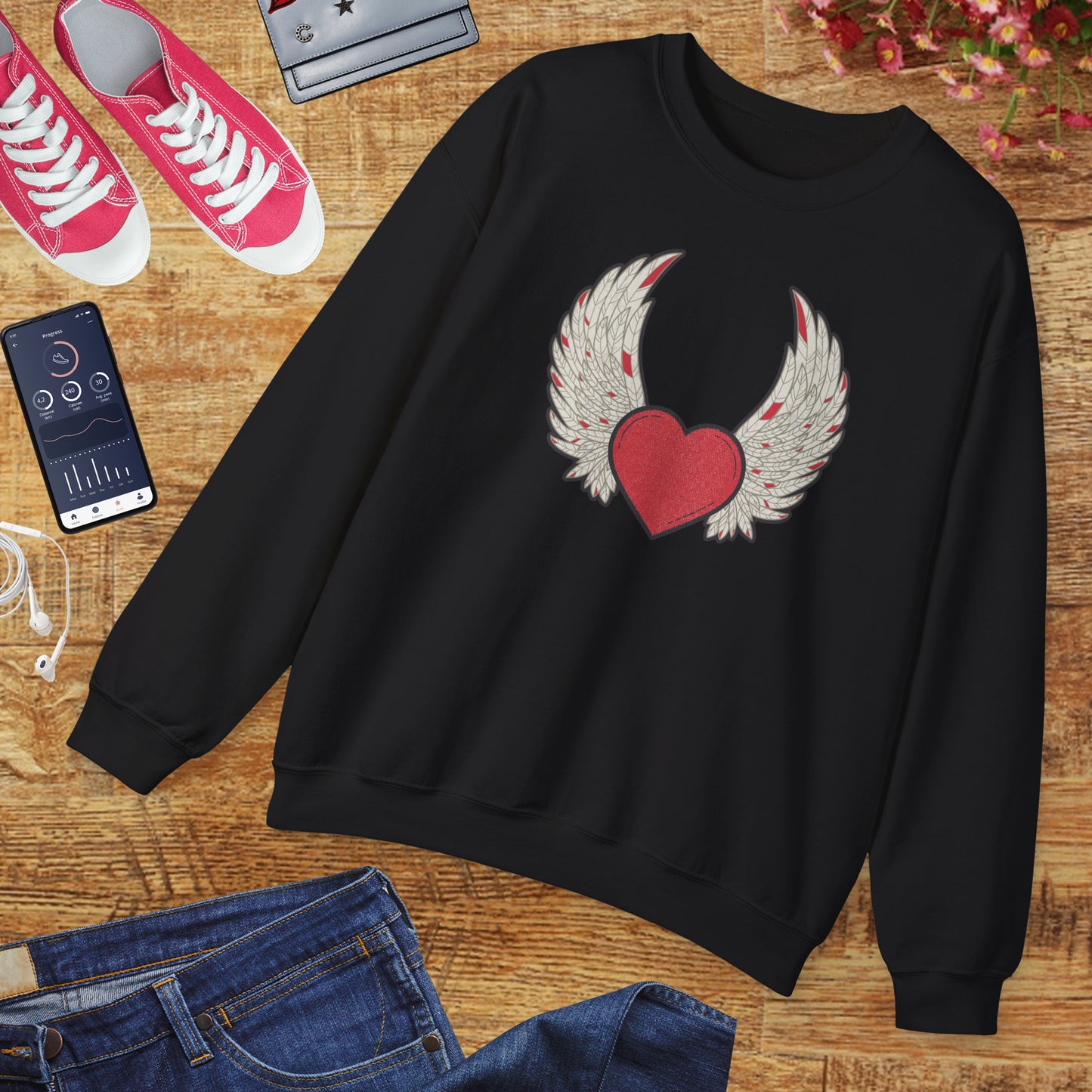 ❤️🔥When the Heart Aligns, It Takes Wings Crewneck Sweatshirt