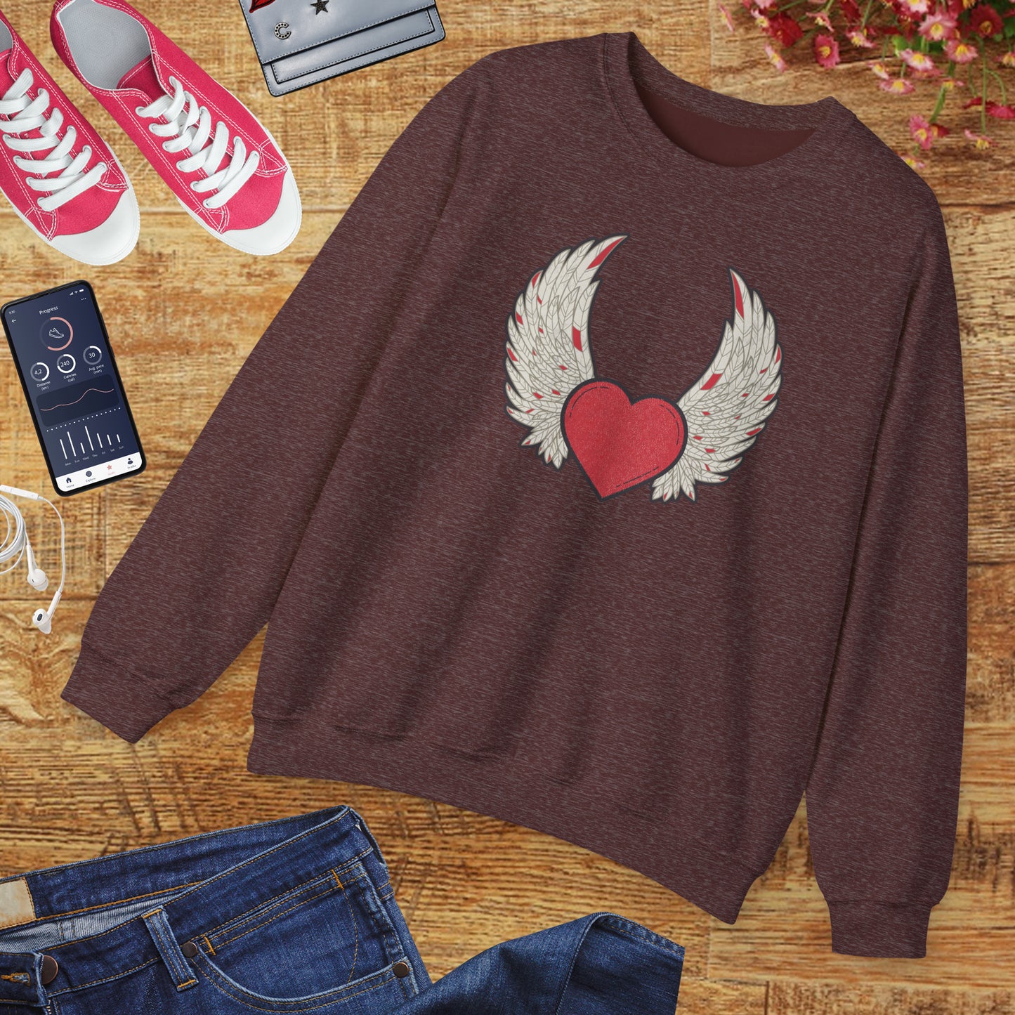 ❤️🔥When the Heart Aligns, It Takes Wings Crewneck Sweatshirt