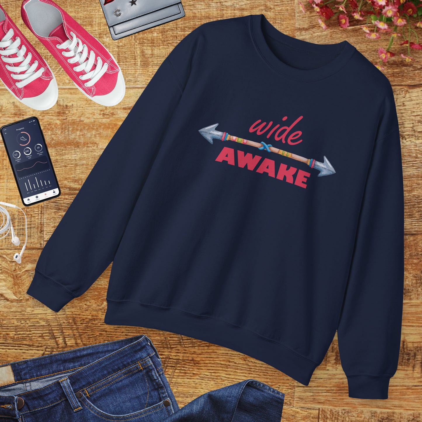 👁️🗨️Wide Awake - Aligned, Aware, Alive - Crewneck Sweatshirt