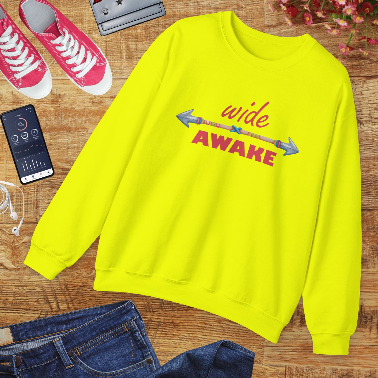 👁️🗨️Wide Awake - Aligned, Aware, Alive - Crewneck Sweatshirt
