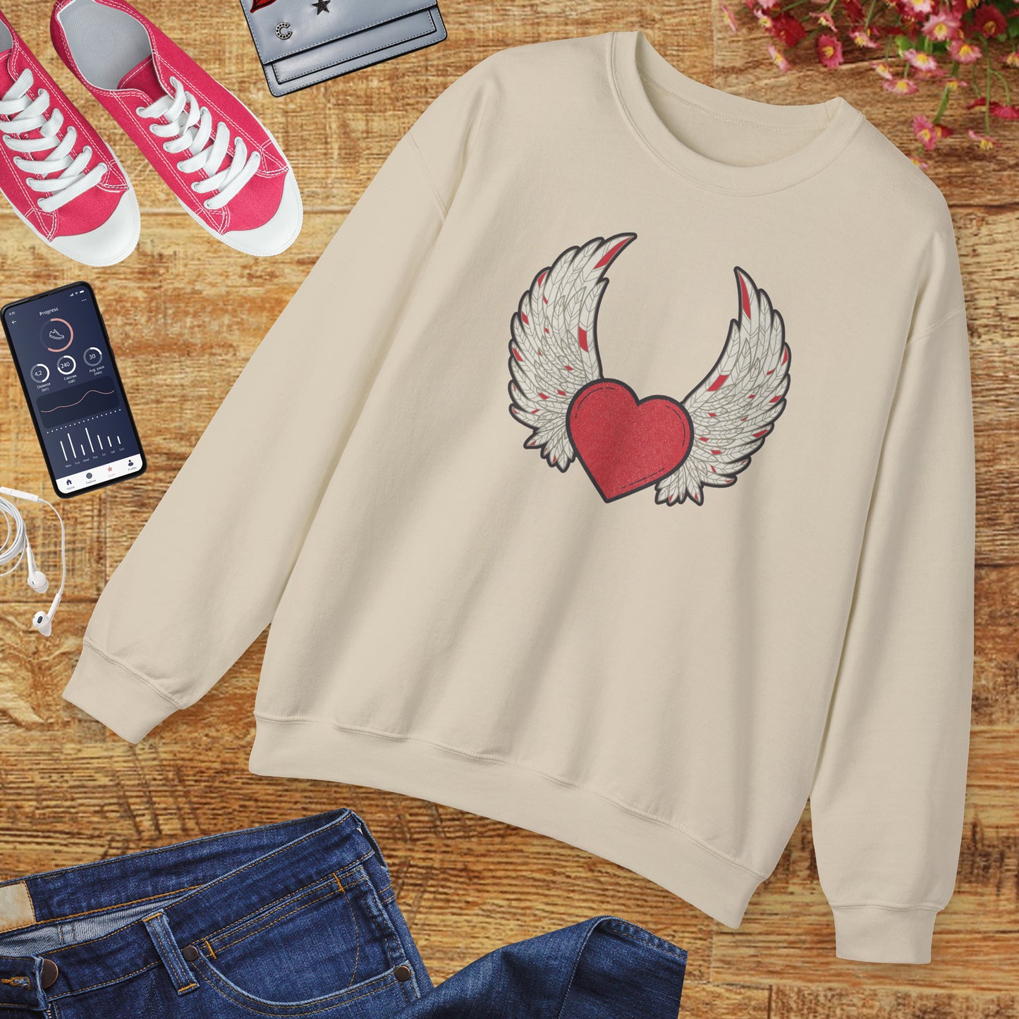 ❤️🔥When the Heart Aligns, It Takes Wings Crewneck Sweatshirt