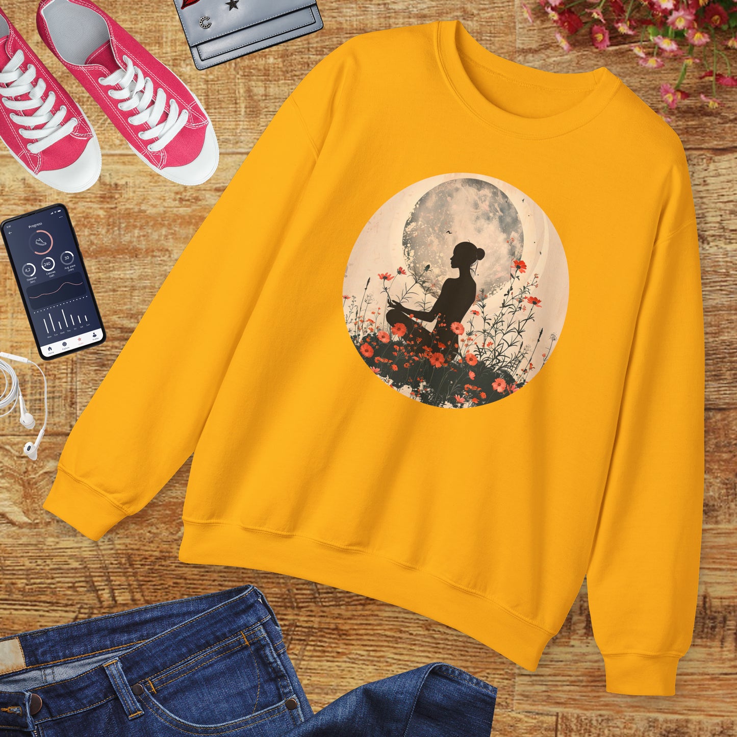 🌺Moonlit Stillness - A Sacred Space to Just Be Crewneck Sweatshirt