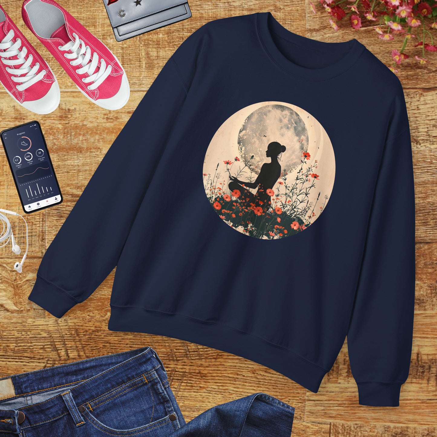 🌺Moonlit Stillness - A Sacred Space to Just Be Crewneck Sweatshirt
