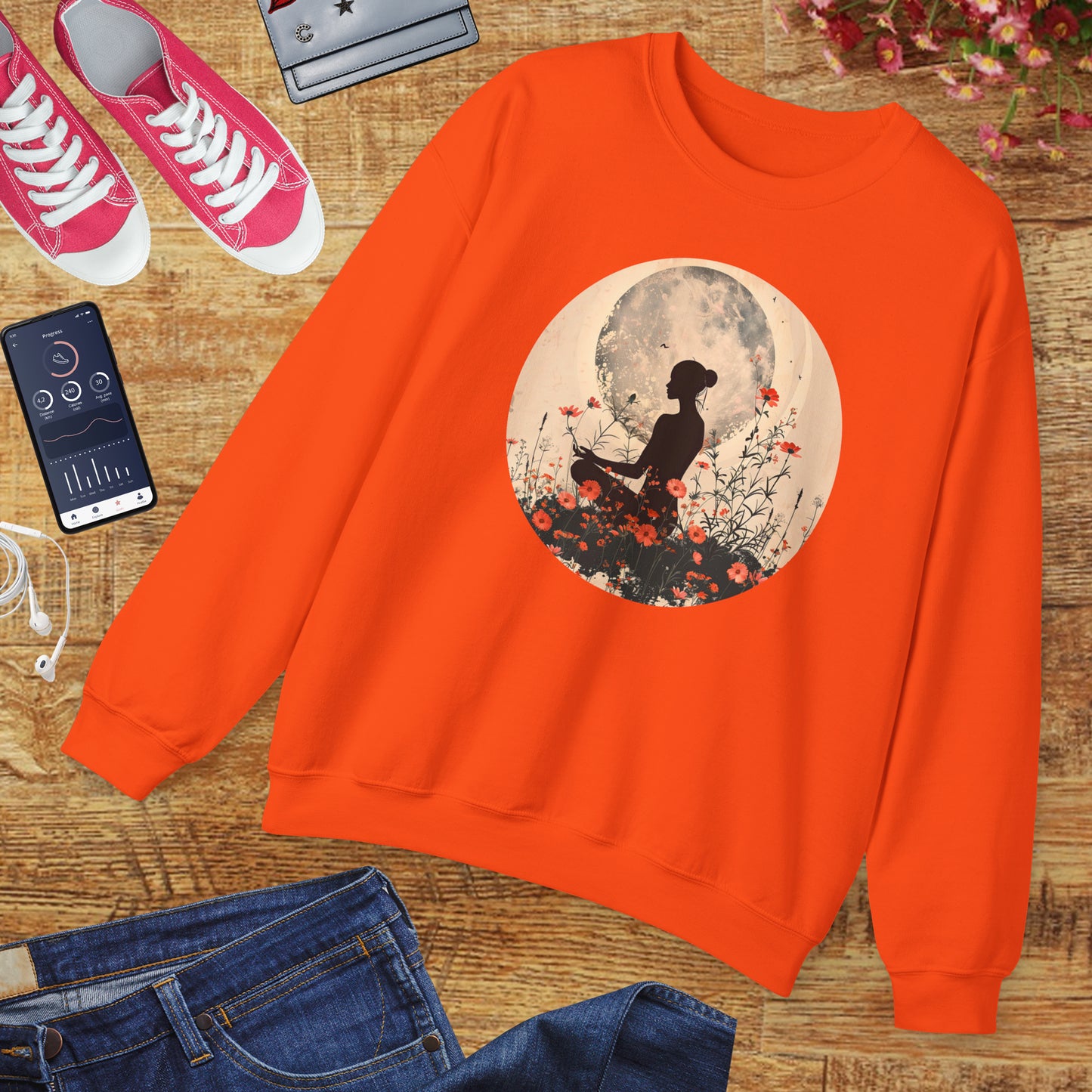 🌺Moonlit Stillness - A Sacred Space to Just Be Crewneck Sweatshirt