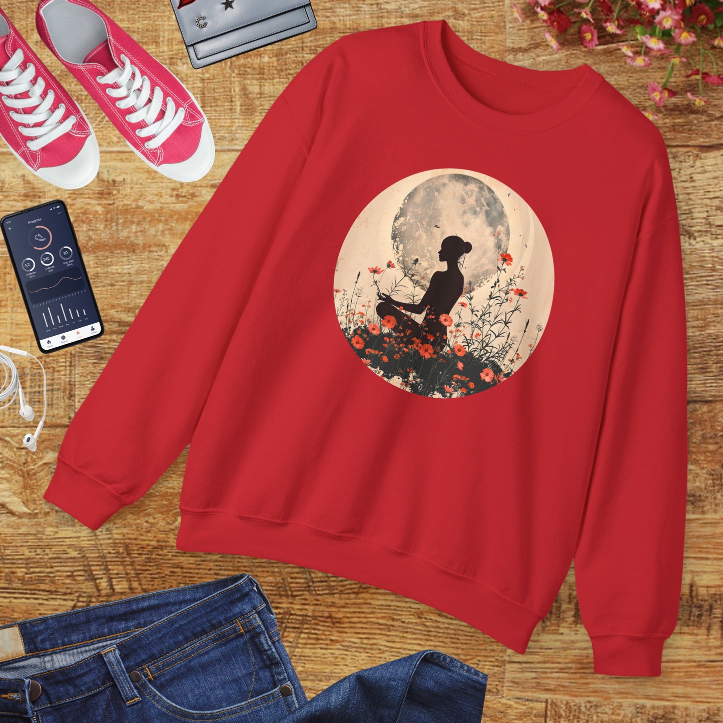 🌺Moonlit Stillness - A Sacred Space to Just Be Crewneck Sweatshirt