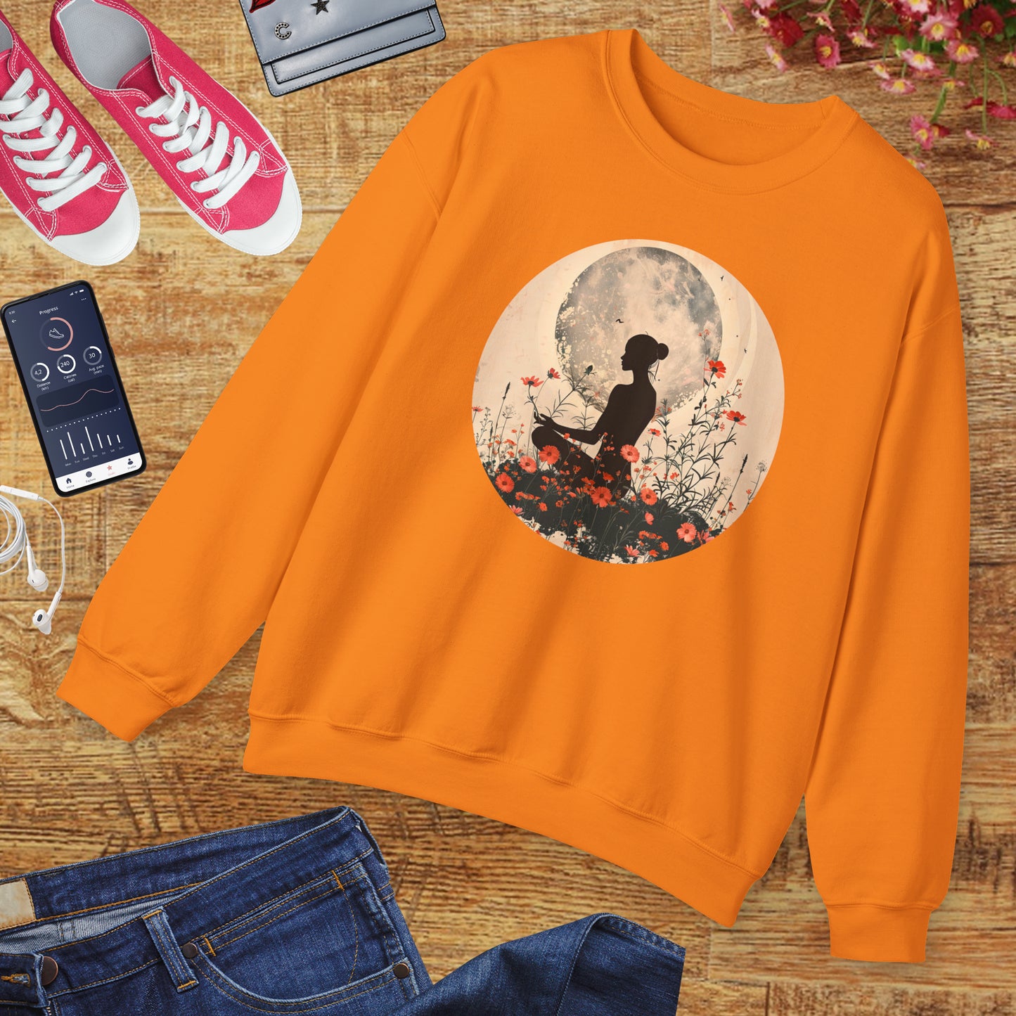 🌺Moonlit Stillness - A Sacred Space to Just Be Crewneck Sweatshirt
