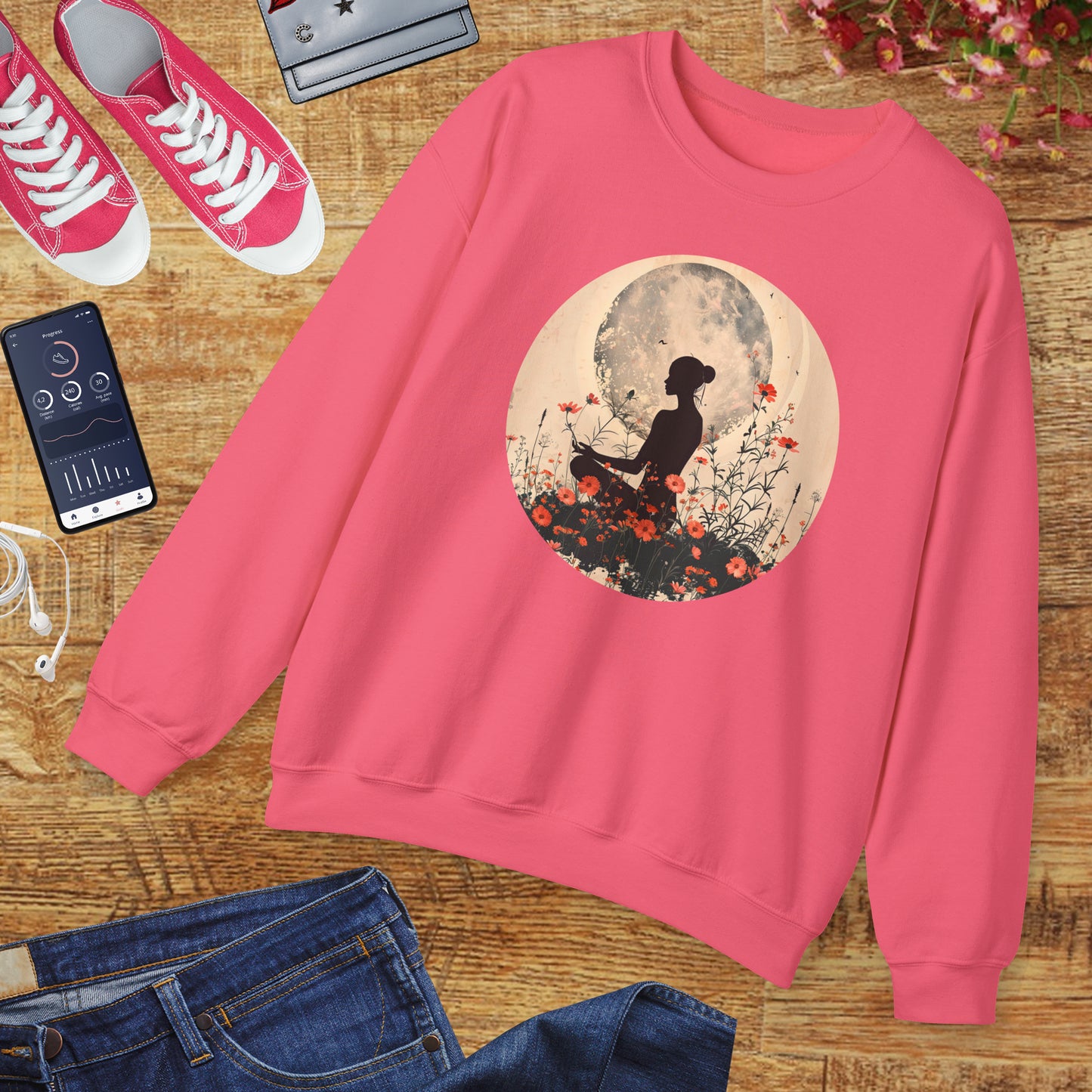 🌺Moonlit Stillness - A Sacred Space to Just Be Crewneck Sweatshirt